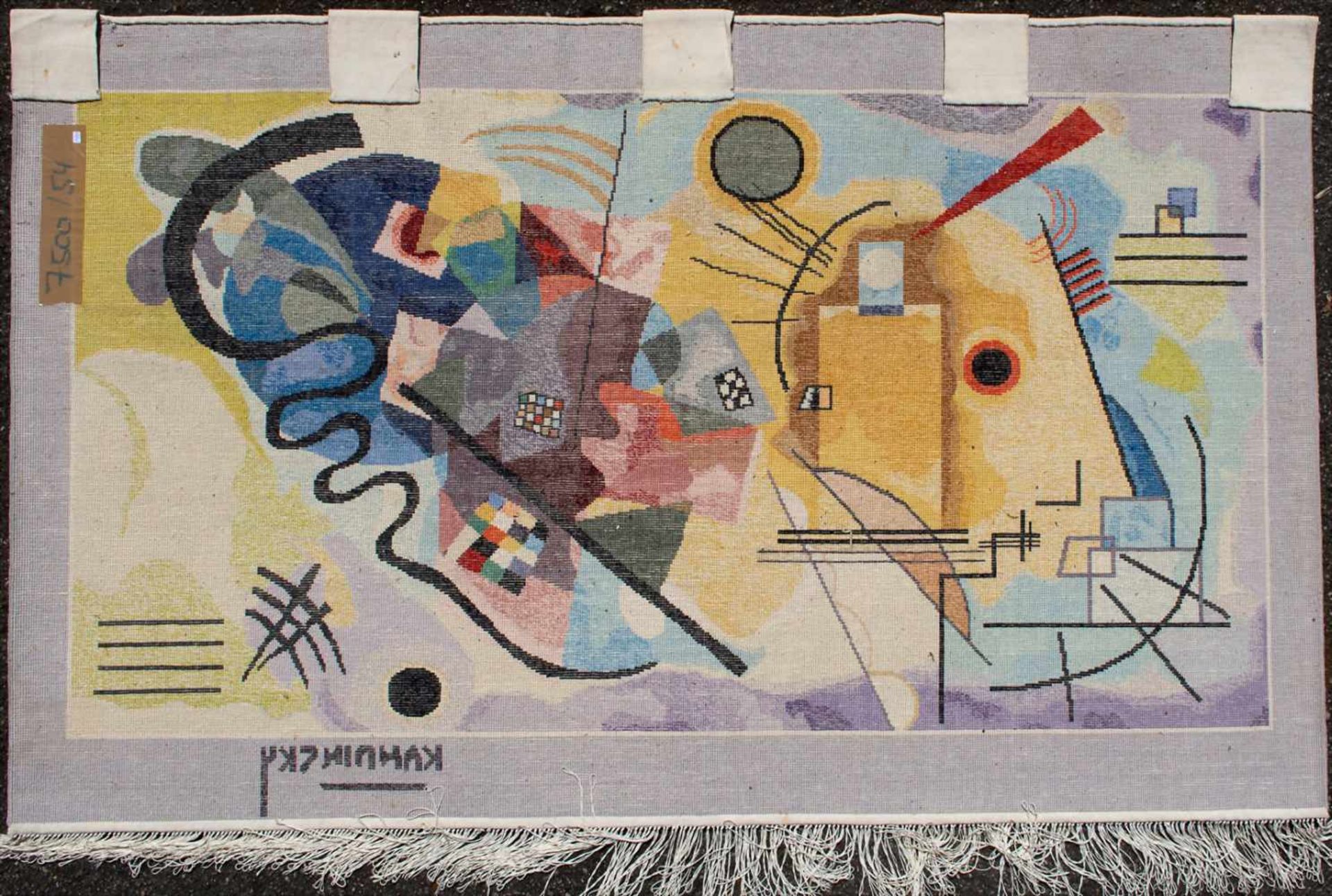 Seidenteppich 'Kandinsky' / A silk carpet 'Kandinsky'Material: Seide auf Seide,Maße: 151 x 93 cm, - Bild 2 aus 3