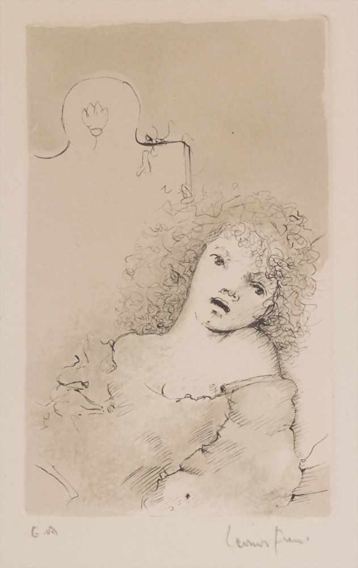 Leonor Fini (1907-1996), 'Weiblicher Halbakt' / 'A female semi-nude'Technik: Radierung auf Papier,