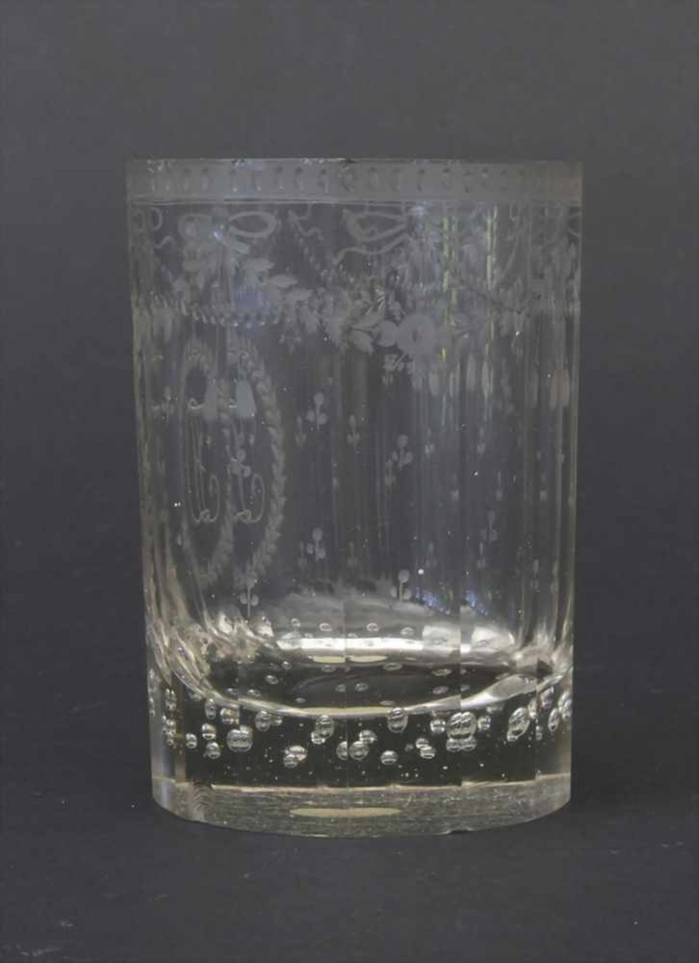 Louis-seize Trinkglas / A Louis XVI glass tumbler, Böhmen, um 1775Material: Kristallglas, - Bild 3 aus 5