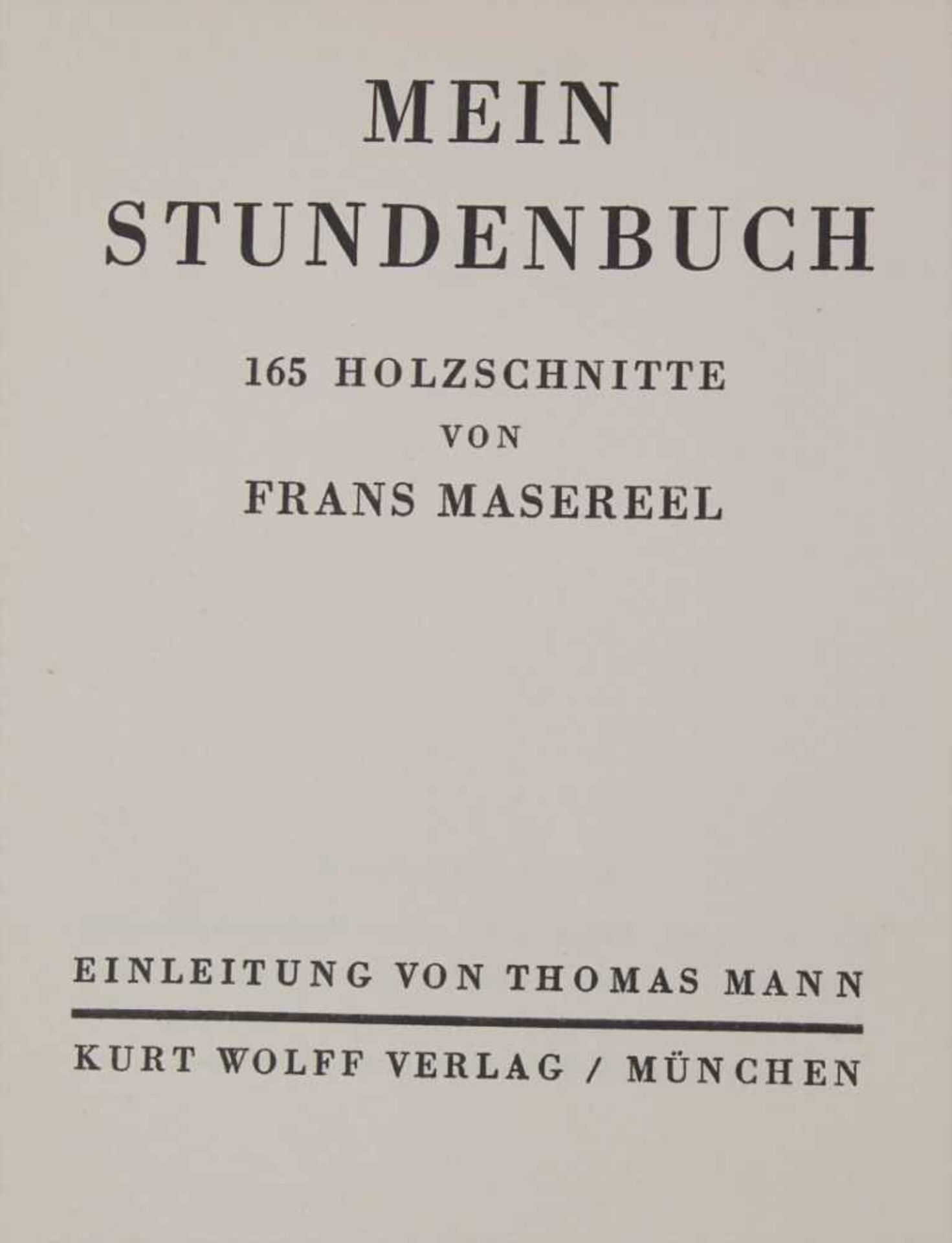 Frans Masereel (1889-1972), 'Mein Stundenbuch: 165 Holzschnitte'Mit einer Einleitung von Thomas - Bild 2 aus 3