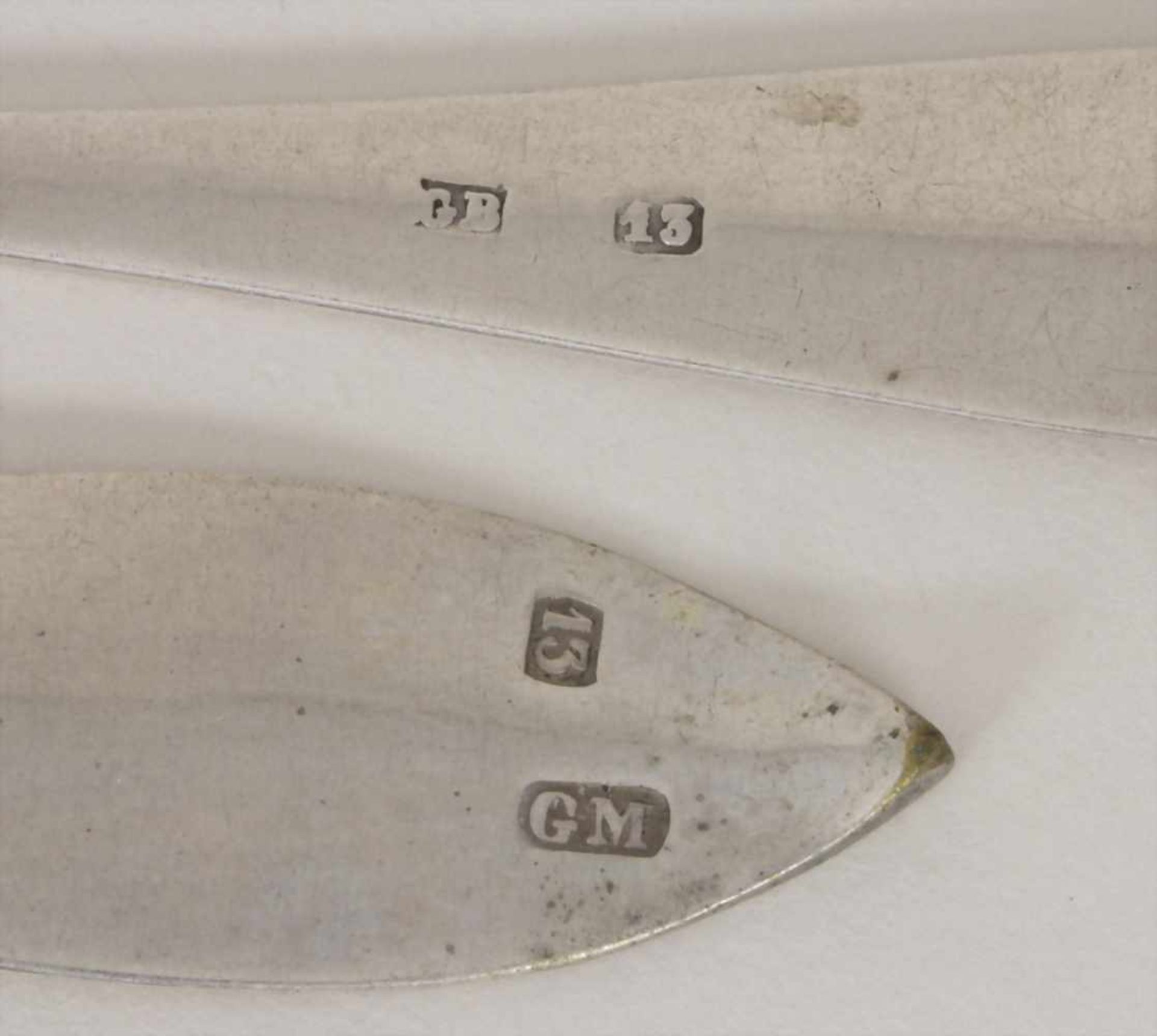9 Biedermeier Teelöffel / 9 Biedermeier silver tea spoons, 19. Jh.Material: Silber 13 Lot, - Bild 5 aus 5