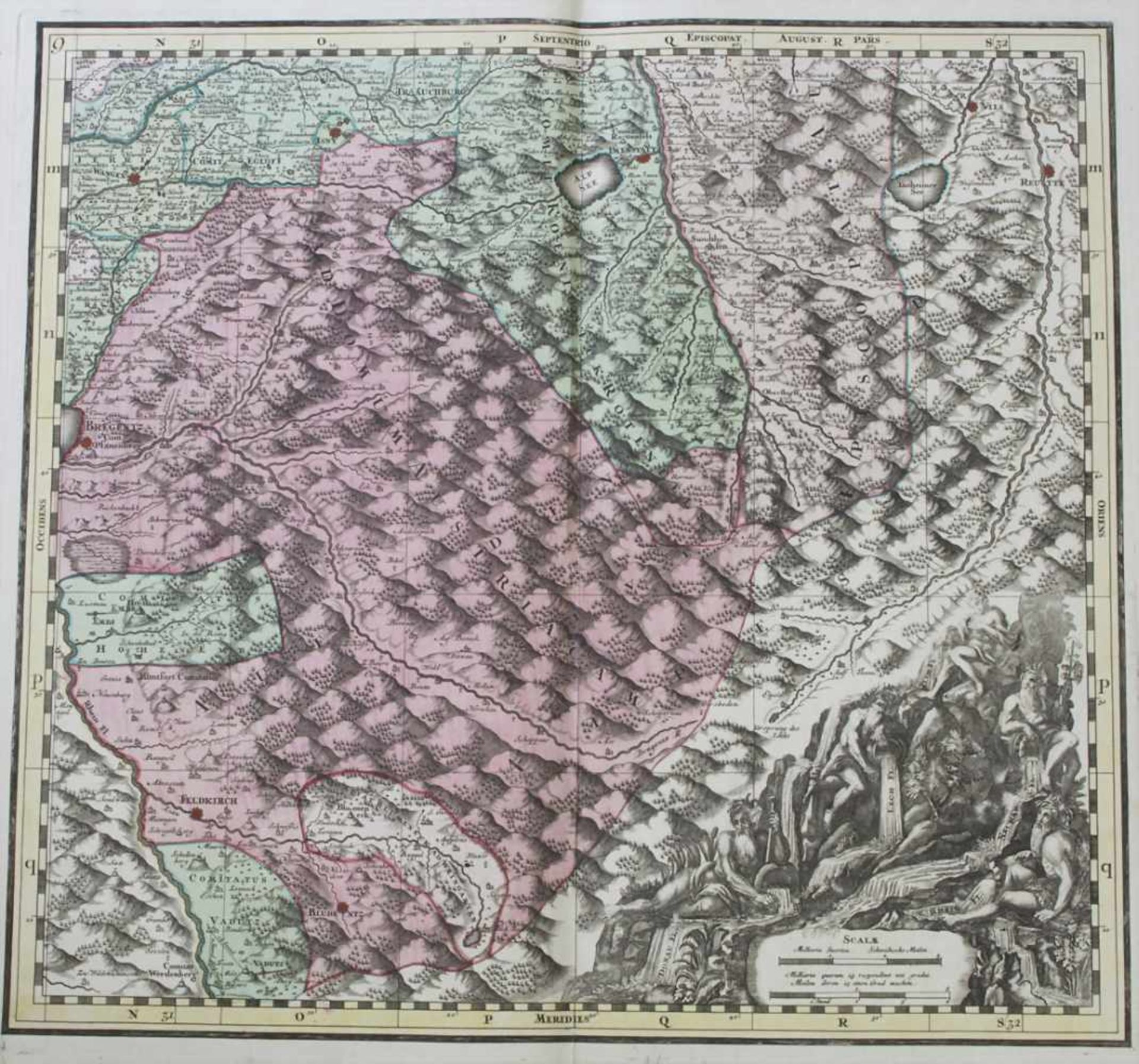 Matthias Seutter (1678-1757), Historische Karte von Schwaben 'Suevia Universa' / A historic map '