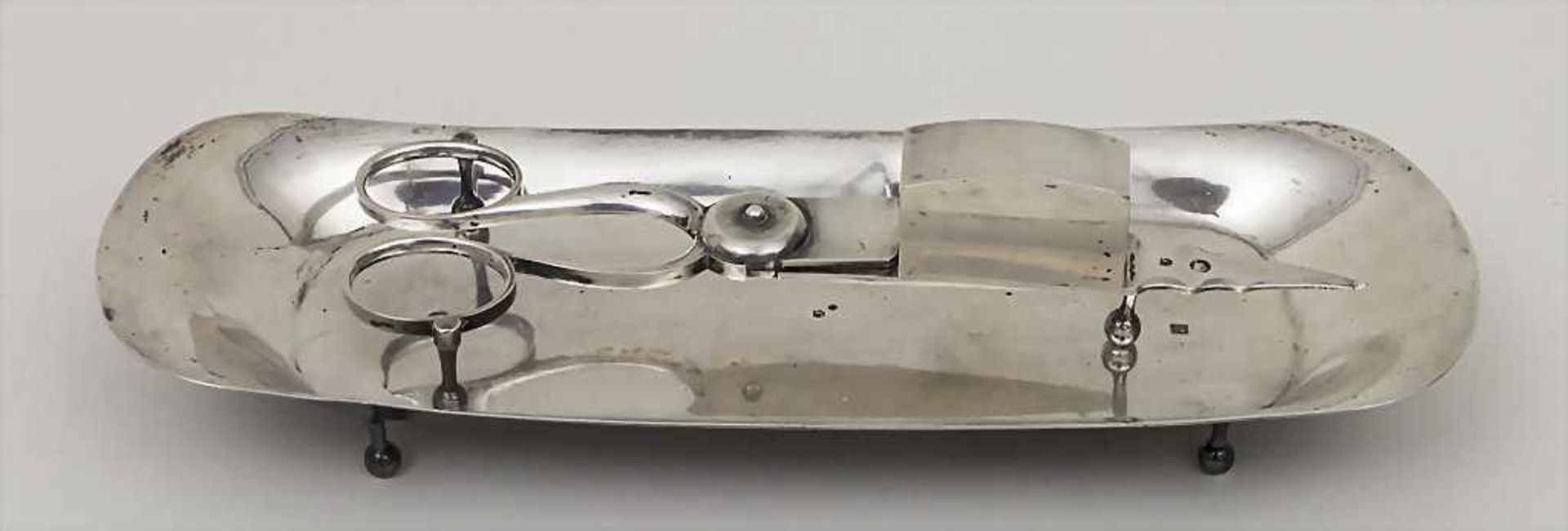Dochtschere auf Tablett / A wick cutter / scissors with tray, Belgien/Belgium, 1831-1869Material: