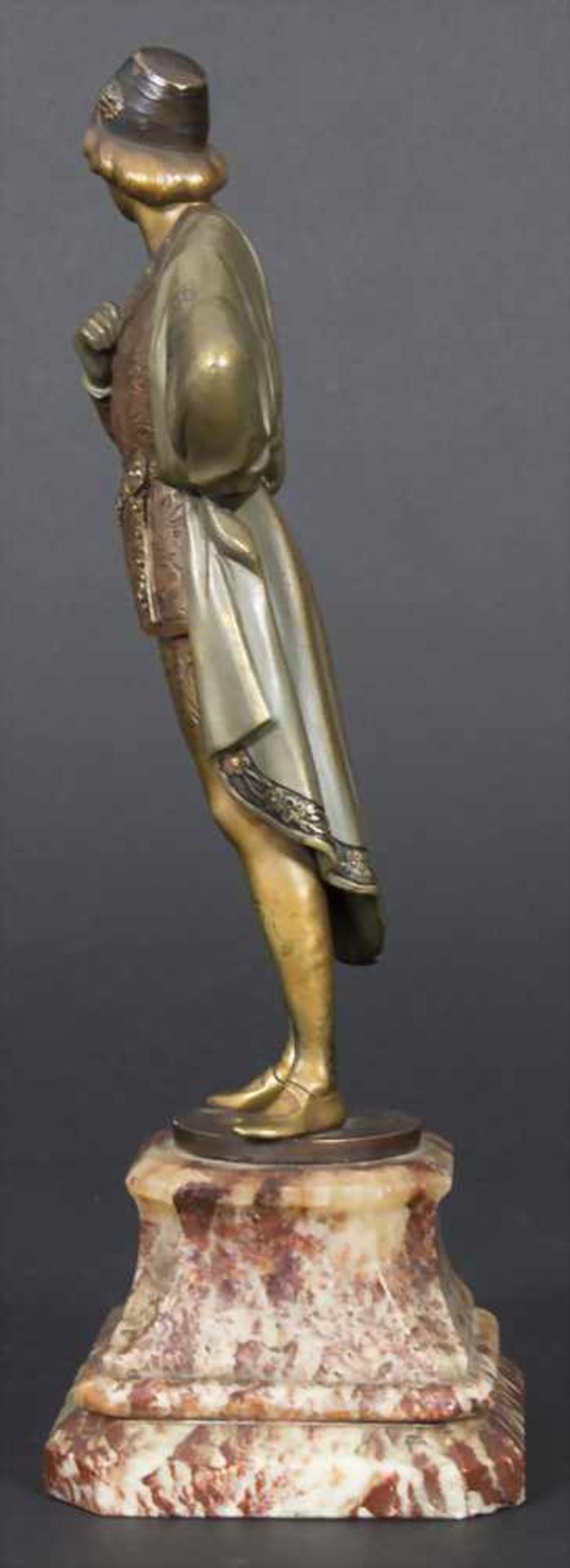 Jugendstil Skulptur, Adliger-Jüngling, Keck Hans (1875-1941)Material: Bronze, polychrom patiniert, - Image 2 of 6