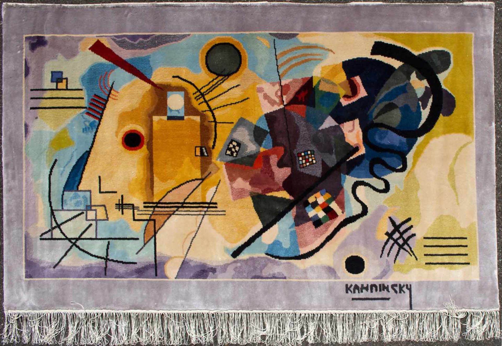 Seidenteppich 'Kandinsky' / A silk carpet 'Kandinsky'Material: Seide auf Seide,Maße: 151 x 93 cm, - Image 3 of 3