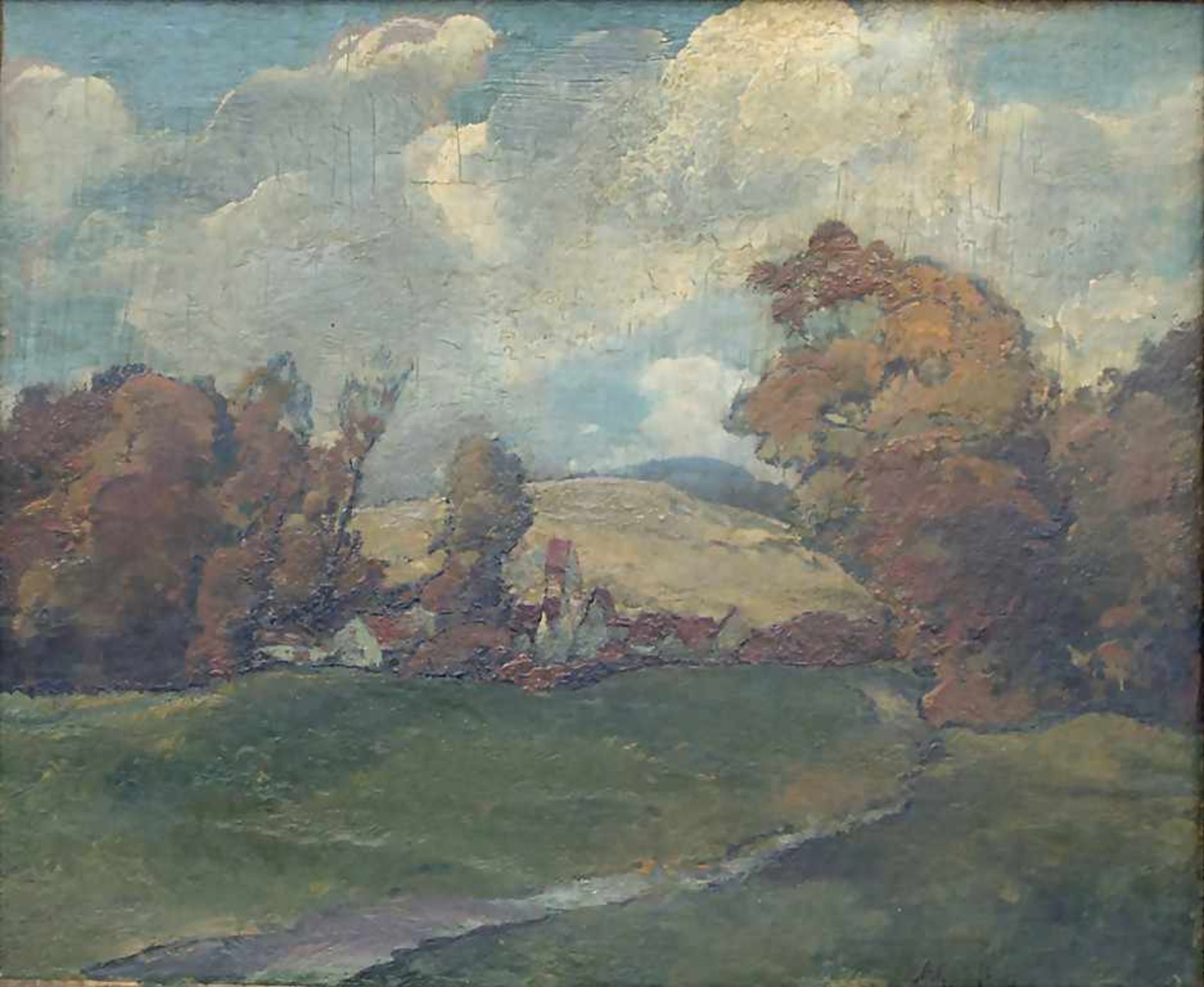 Max Hartwig (1873-1939), 'Herbstlandschaft mit Dorfansicht' / 'An autumn landscape with a village