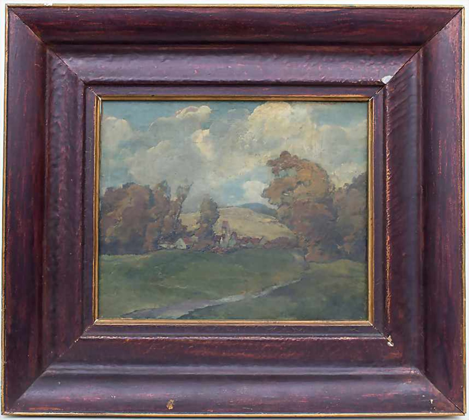 Max Hartwig (1873-1939), 'Herbstlandschaft mit Dorfansicht' / 'An autumn landscape with a village - Image 2 of 4