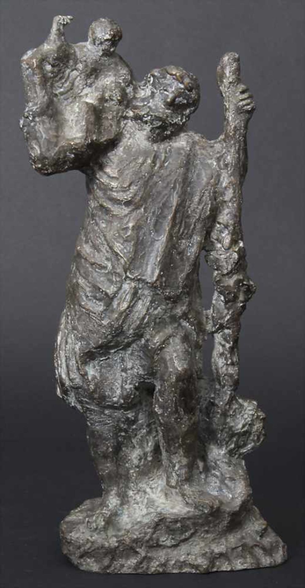 Heiliger Christophorus, Dietz Elmar, 1902-1996Material: expressive Darstellung aus Bronze, hellbraun