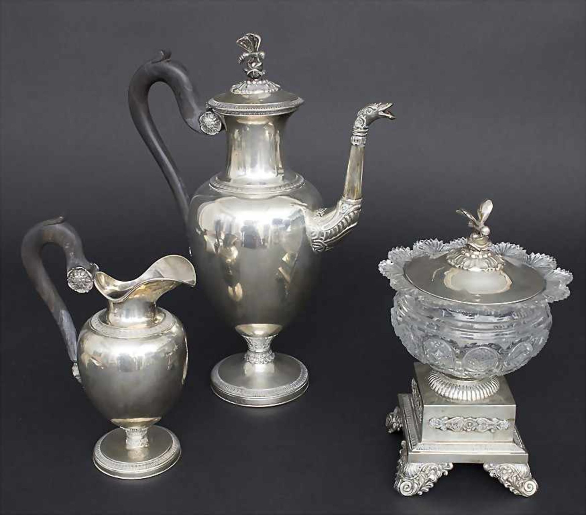 Empire Kaffeekern / An Empire silver coffee set, Belgien, um 1820Material: Silber 800, - Image 2 of 20