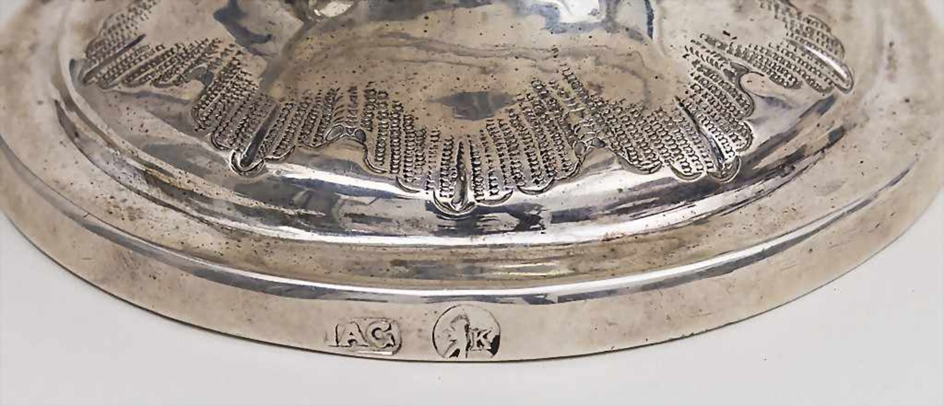 Hochzeitskelch / Wedding Cup, Berlin, 18. Jh.Punzierung: Silber, Stadtmarke mit Jahresbuchstabe K, - Image 3 of 4