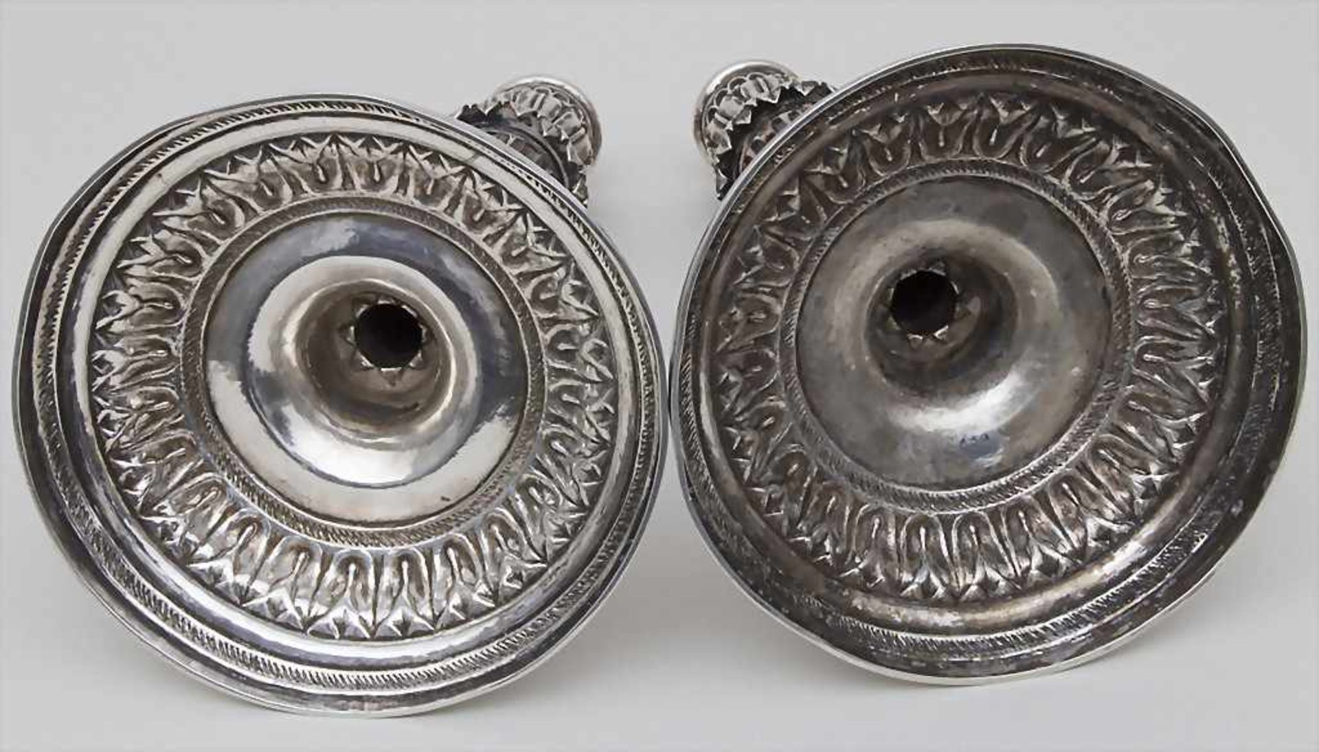 Paar Kerzenleuchter / A pair of silver candlesticks, Johannes Baptistus Verbercht, Antwerpen / - Image 3 of 4