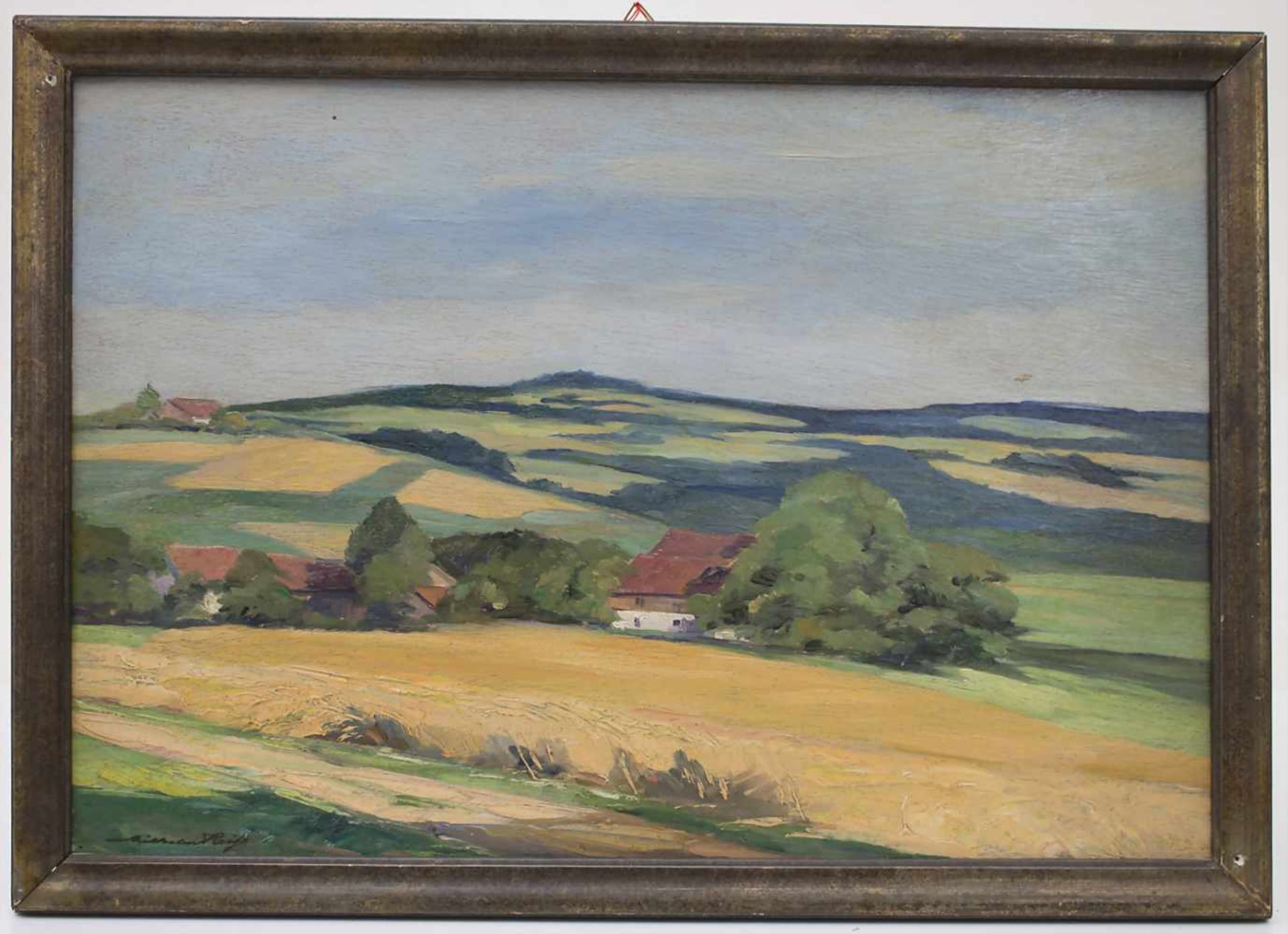 Wilhelm Reiß (*1883-?), 'Landschaft mit Bauernhäusern' / 'A landscape with farm houses'Bei Schloss - Image 2 of 5