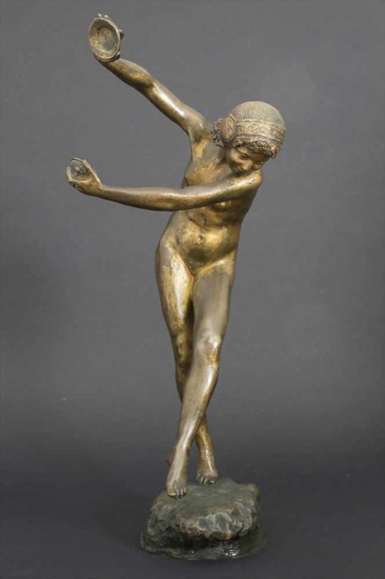 Jugendstil Tänzerin / An Art Nouveau Dancer, Laurence Dupuy, um 1910Material: Bronze, vergoldet, - Image 2 of 5