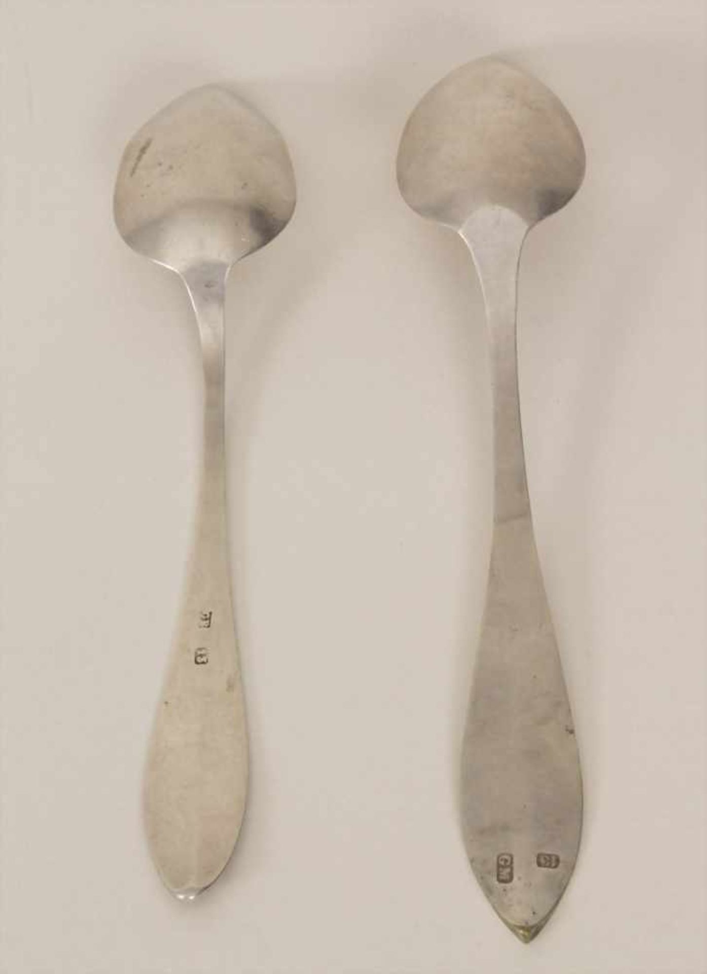 9 Biedermeier Teelöffel / 9 Biedermeier silver tea spoons, 19. Jh.Material: Silber 13 Lot, - Bild 3 aus 5