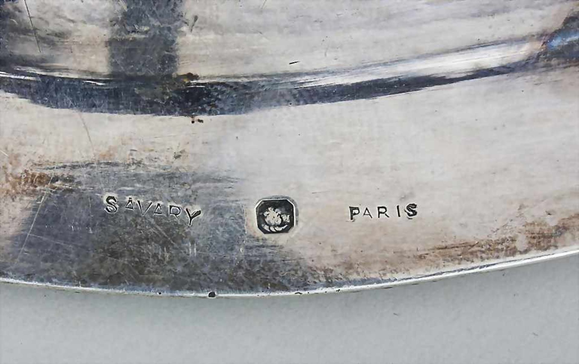 Ovales Tablett / Oval Silver Tray, Savary, Paris, Ende 19. Jh.oval fassoniertes Tablett mit - Bild 2 aus 3