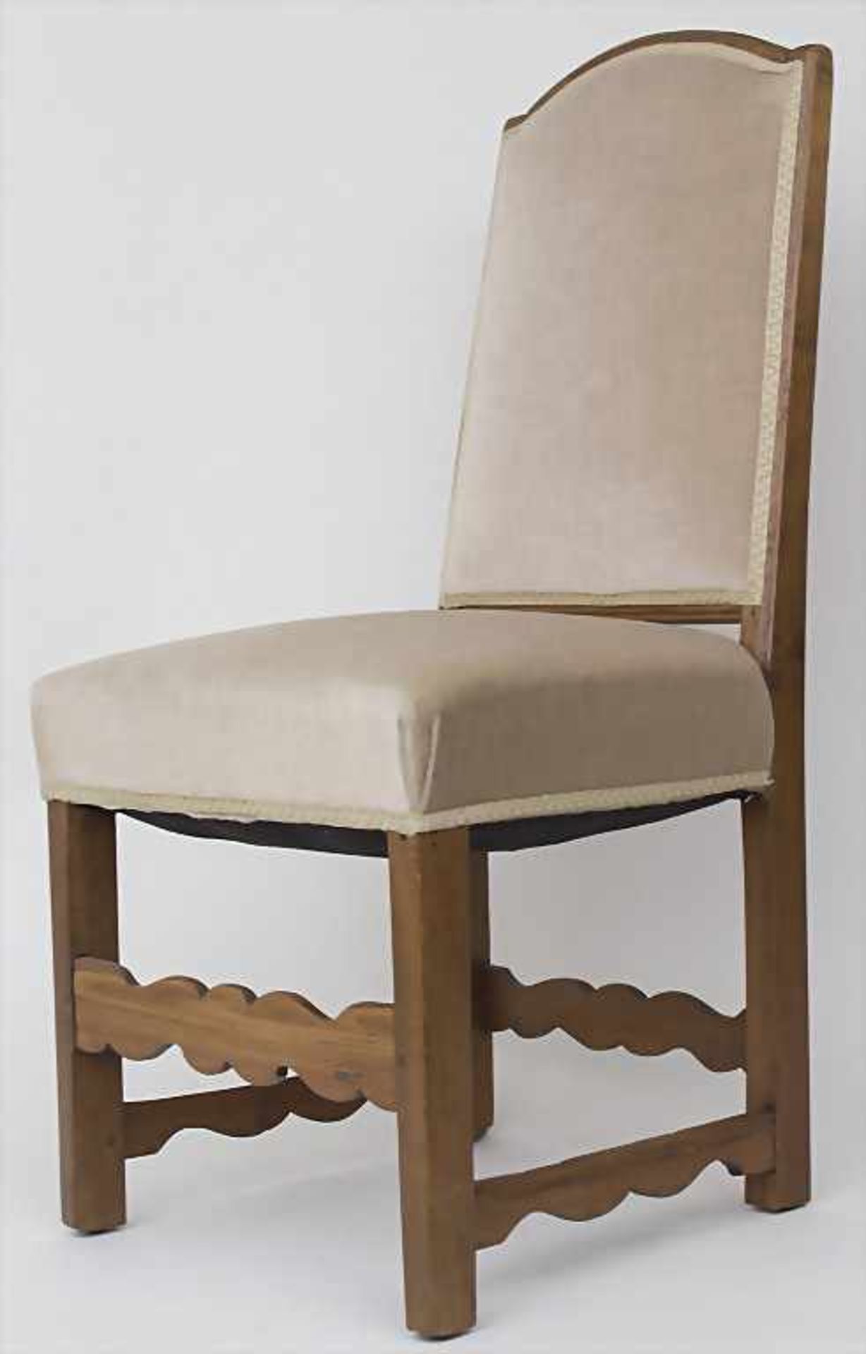 Stuhl mit Veloursbezug / A chair with velour coverMaterial: Holz, Sprungfederpolsterung, Maße: H. - Bild 2 aus 4