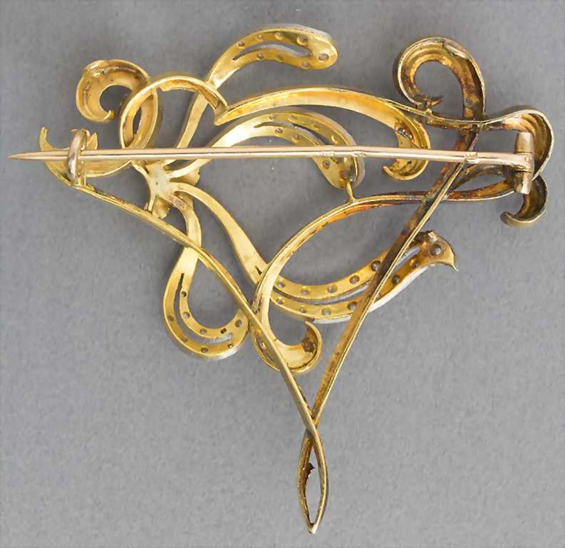 Jugendstil Brosche und Anhänger in Gold / An Art Nouveau brooch and pendantMaterial: GG/WG 750/000 - Bild 2 aus 3