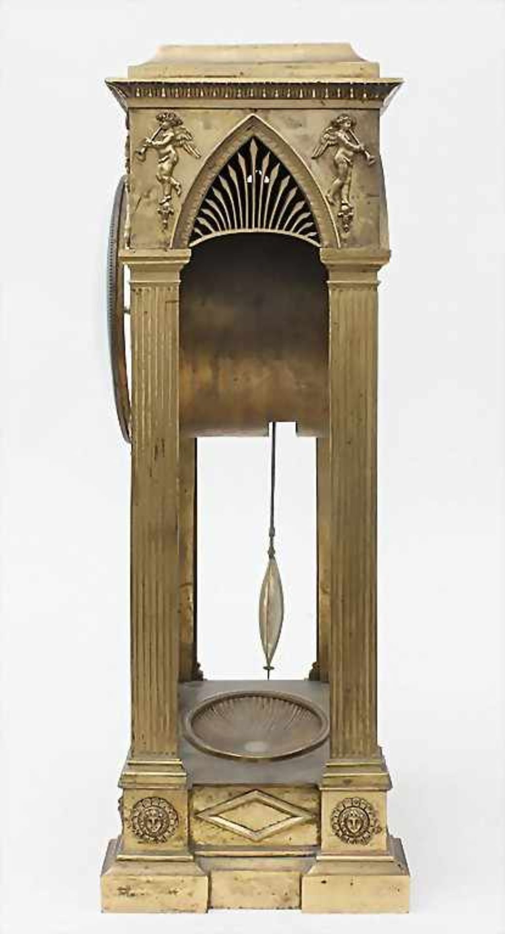 Pendule, Époque Restauration, Deschamps, Paris, 1. Hälfte 19. Jh.Portaluhr, allegorische Darstellung - Image 3 of 5