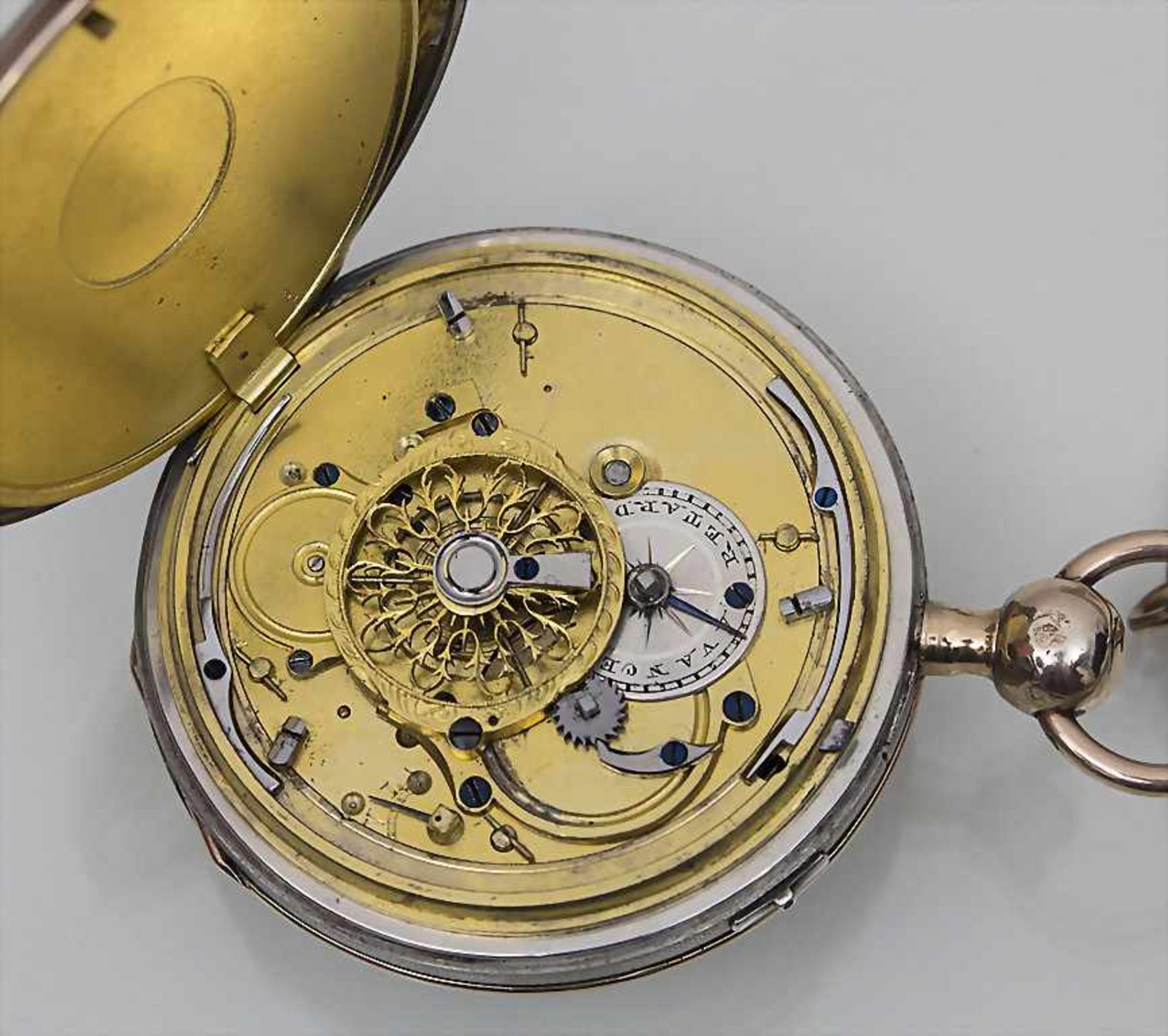 Taschenuhr / Pocket Watch, ¼-Repetition, Swiss Made, ca. 1850Gehäuse: Rotgold/Silber, Nr. - Bild 2 aus 2