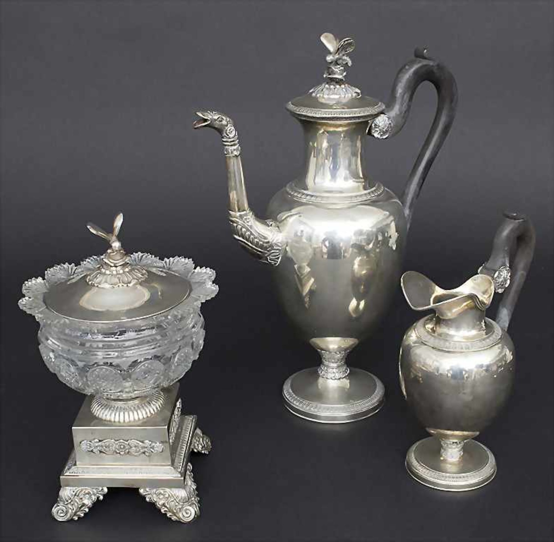 Empire Kaffeekern / An Empire silver coffee set, Belgien, um 1820Material: Silber 800,