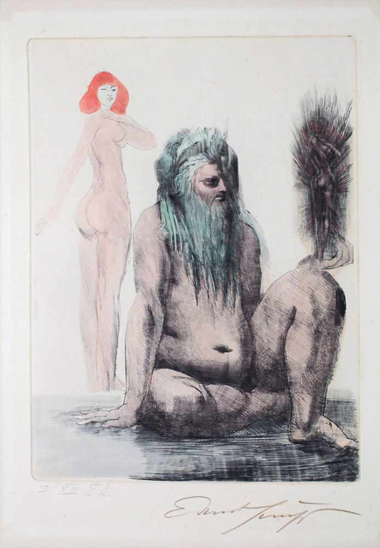 Ernst Fuchs (1930-2015), 'Lilith- Betrachtung des Geschöpfs' / 'Lilith - the look on the creature'