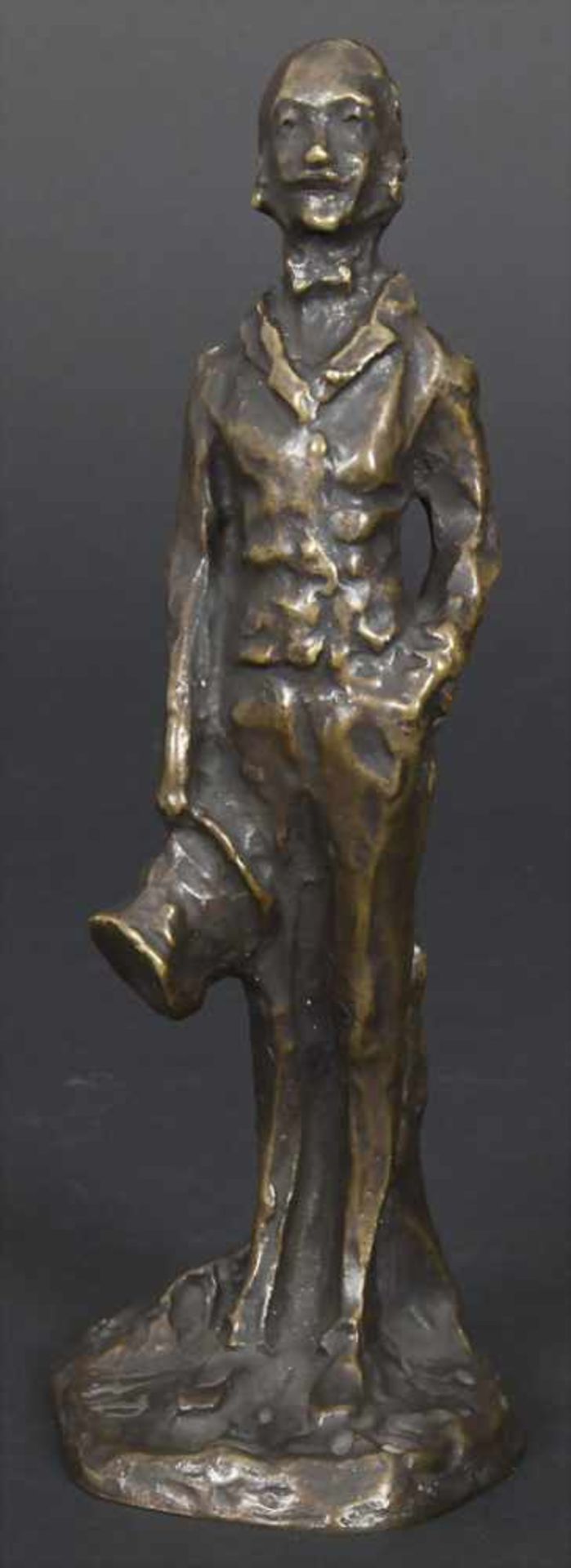 Eleganter Herr mit Zylinder, Daumier Honore, franz. Bildh., 1808-1879Material: Bronze, braun