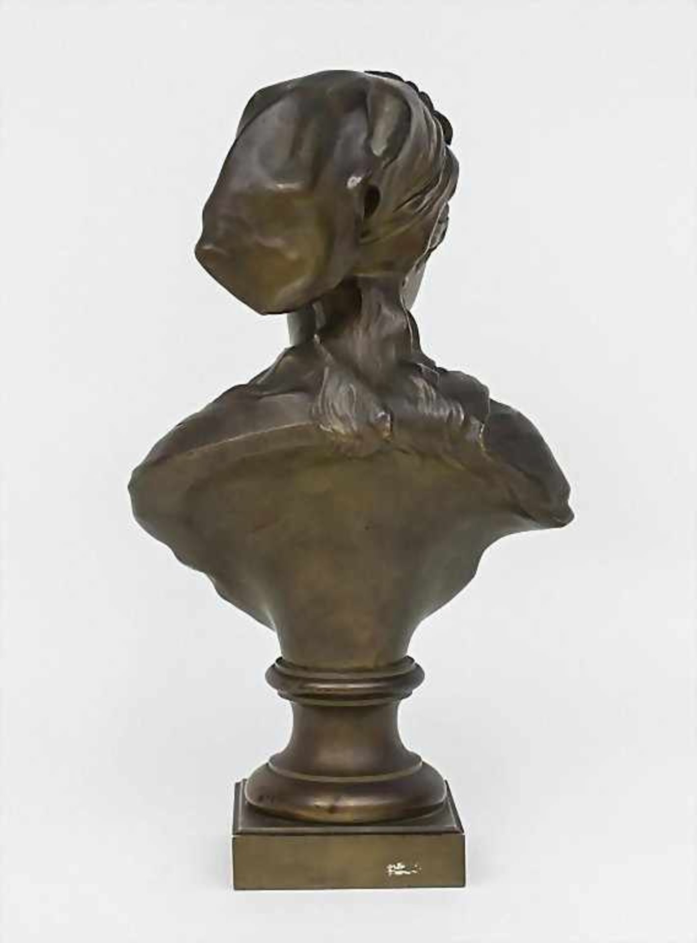 Büste eines nachdenklichen Mädchens / Bust Of A Girl, Louis Émile Cana (1845-c.1895)auf rechteckigem - Image 3 of 4