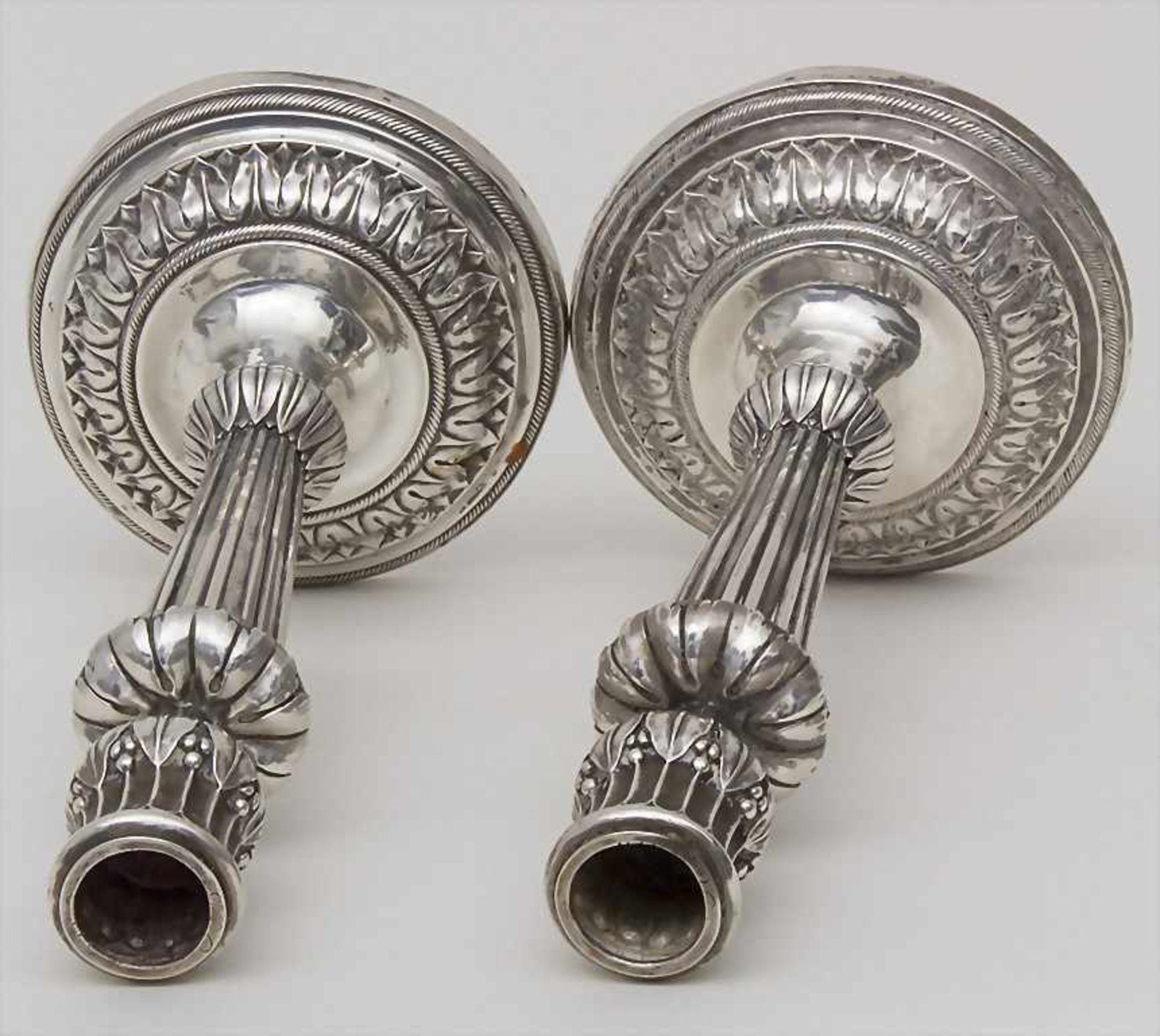 Paar Kerzenleuchter / A pair of silver candlesticks, Johannes Baptistus Verbercht, Antwerpen / - Image 2 of 4