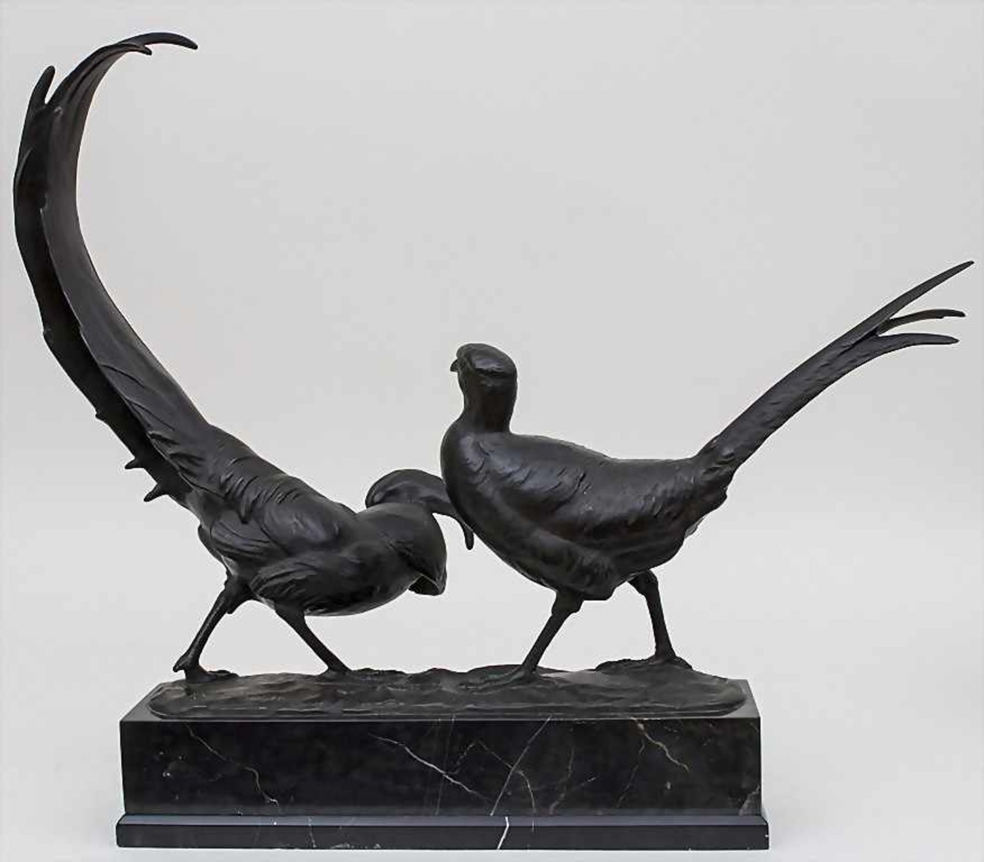 Paar Goldfasanen / A pair of golden pheasant, Anton Büschelberger, 1869-1934Material: Bronze - Bild 2 aus 3