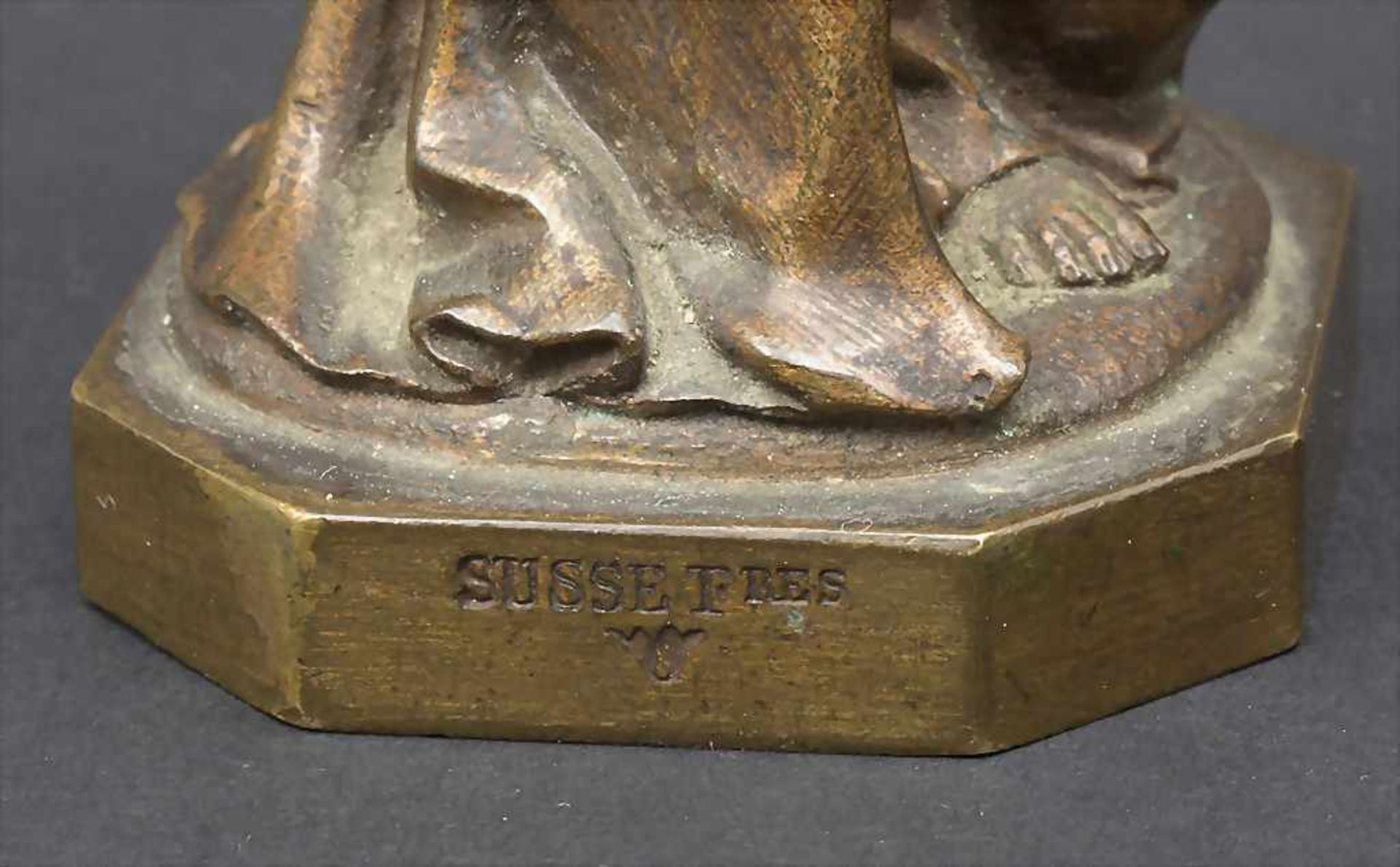 Jesus Statue, Susse Frères, Paris, um 1900Technik: Bronze, patiniert, am Sockel signiert SUSSE - Image 3 of 3