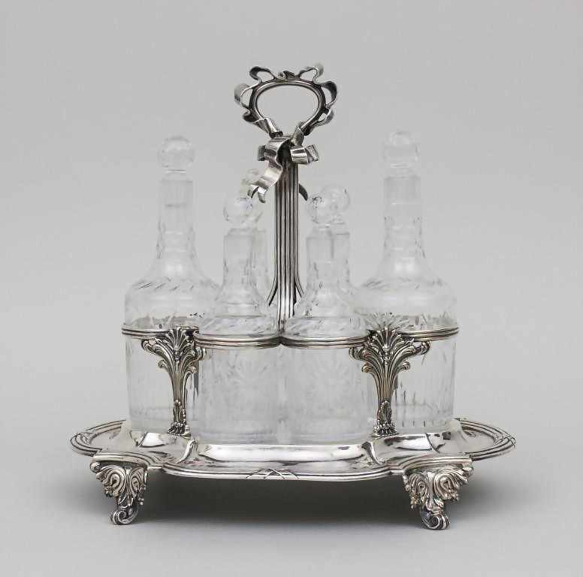 Pariser Menage/ Silver Cruet Stand, Odiot, Paris, um 1850auf vier Rocaillenfüßen Tablett mit - Image 2 of 6