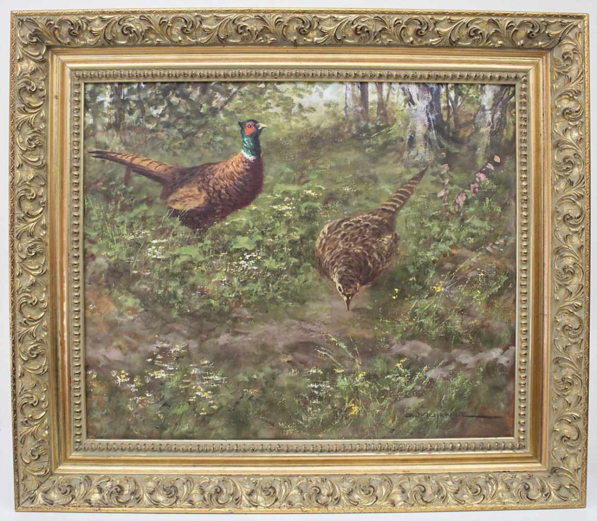 George Majewicz (1897-1973), 'Fasanenpaar' / 'A pheasant couple'Technik: Öl auf Leinwand, gerahmt, - Image 2 of 4