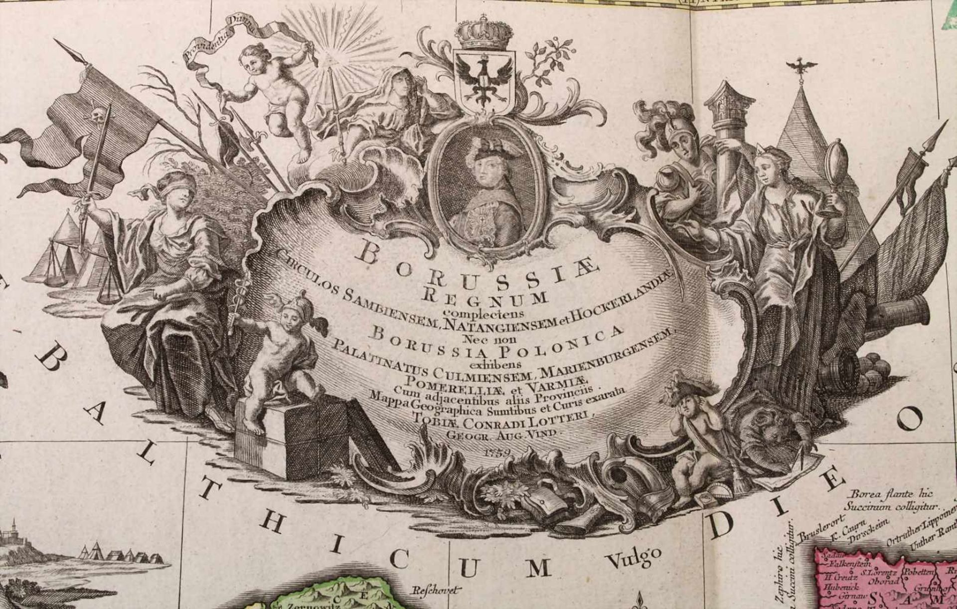 Tobias Konrad Lotter (1717-1777), Historische Karte Preussens 'Borussiae Regnum' / A historic map of - Image 2 of 2