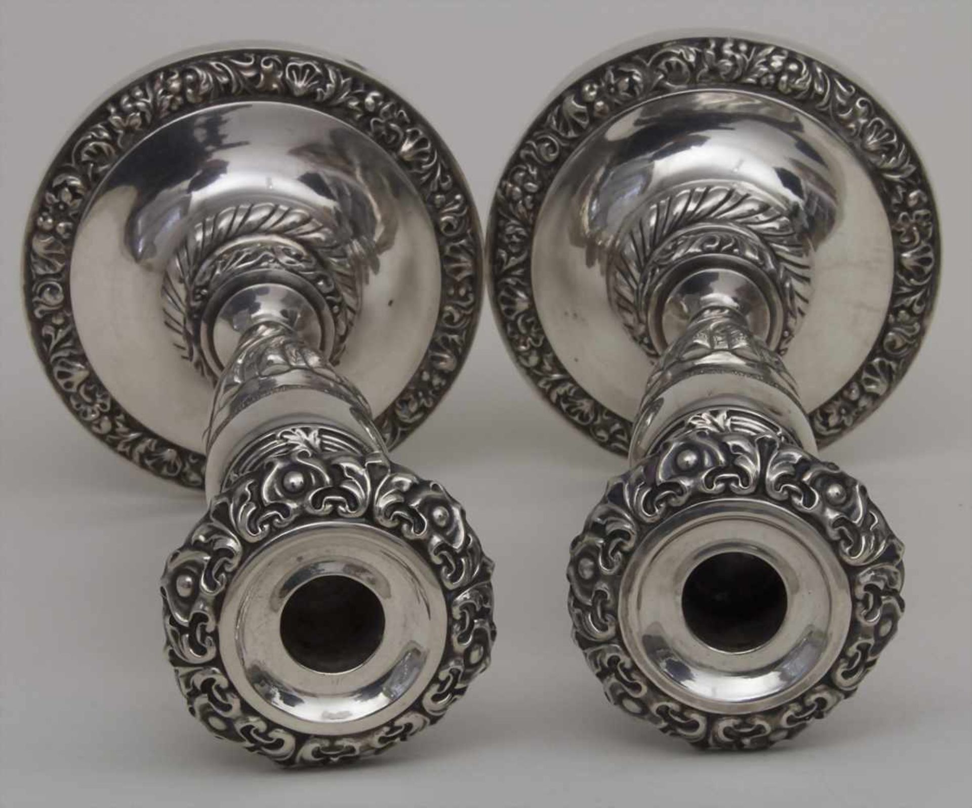Paar Empire Kerzenleuchter / A pair of silver Empire candlesticks, Francois Drion, Lüttich / - Image 3 of 7