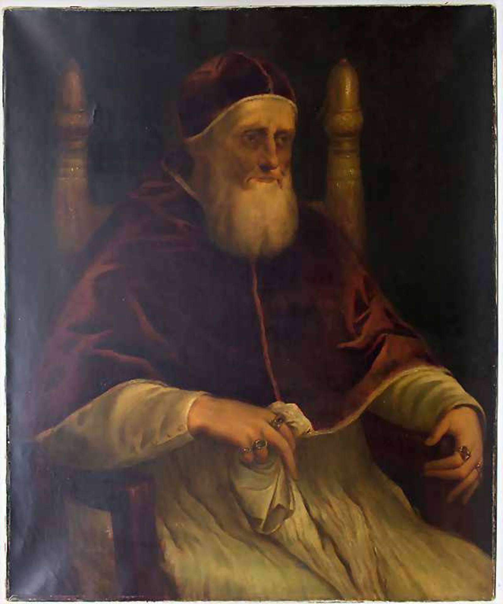 E. Pieraccini (19. Jh.), Kopie nach Raffaels 'Papst Julius' / A copy after Raffael's 'Pope Julius' - Image 2 of 8