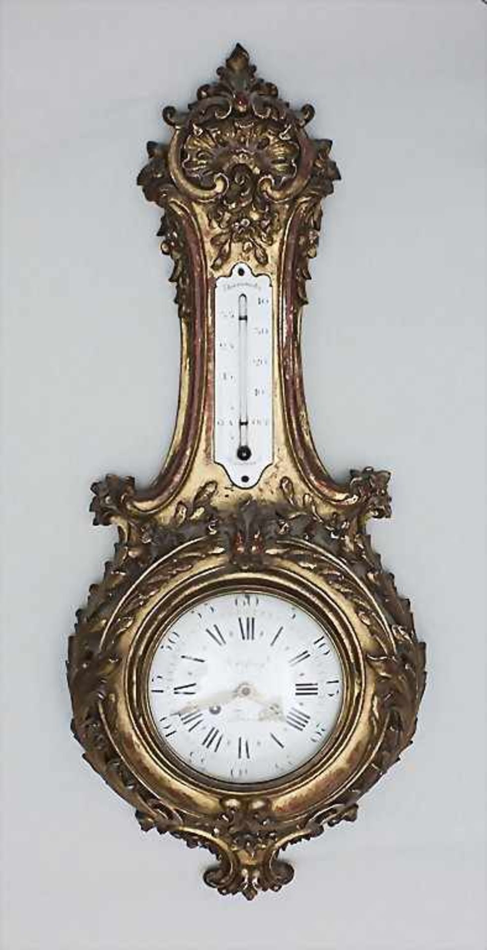 Louis-Seize-Wanduhr/ Clock, Jarossay Paris, um 1850reich geschnitztes rocaillereliefiertes