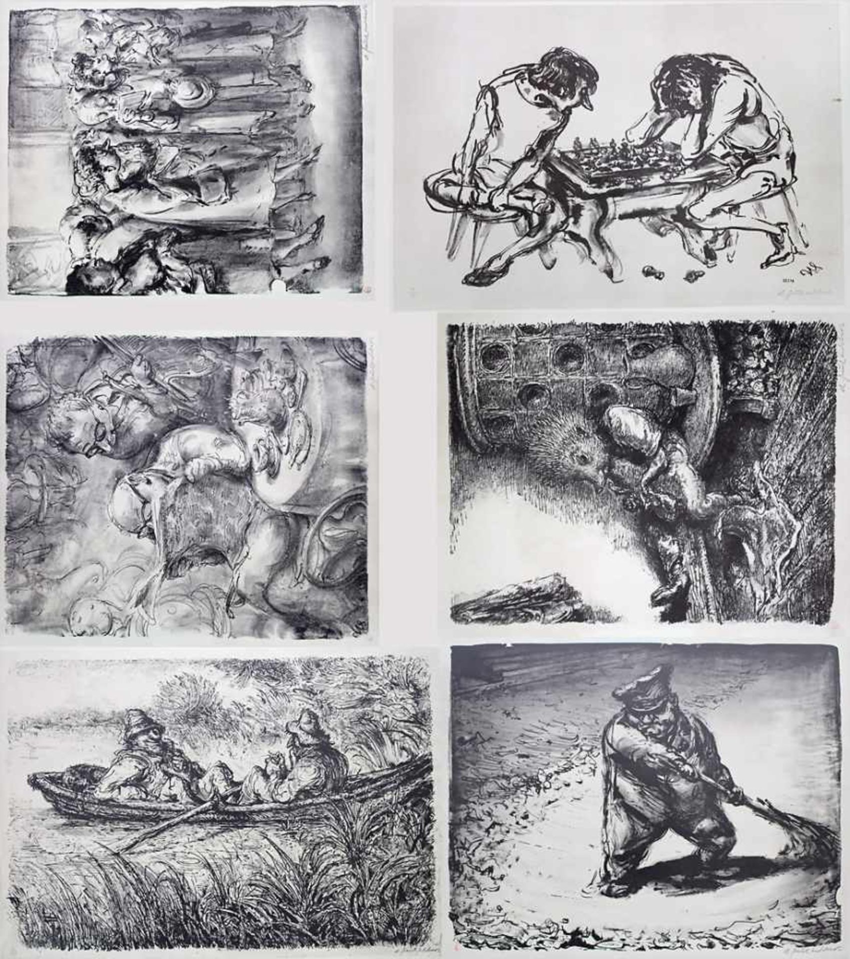 A. Paul Weber (1883/93-1980), 6 Grafiken / A set of 6 graphicsTechnik: Nachdrucke / Lithografien,