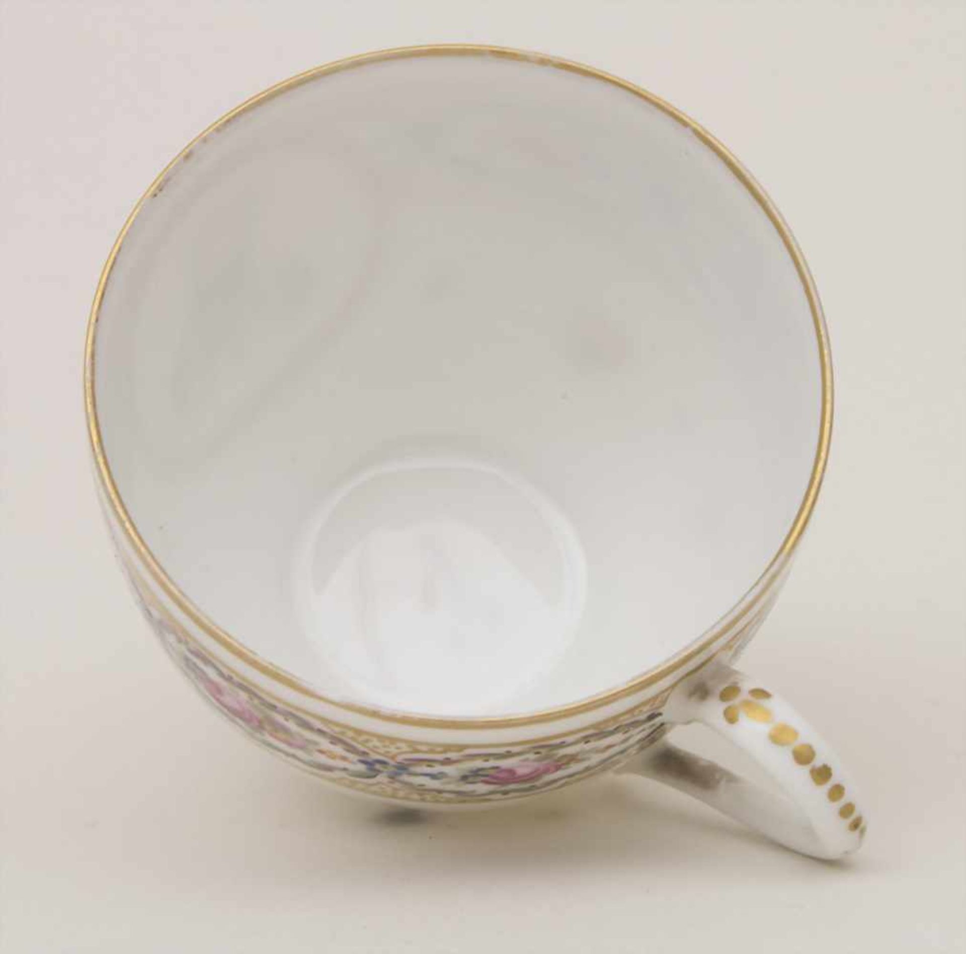 Mokkatasse u. UT mit Monogramm AM / A demitasse and saucer with monogram AM, Manufacture de la - Image 5 of 6