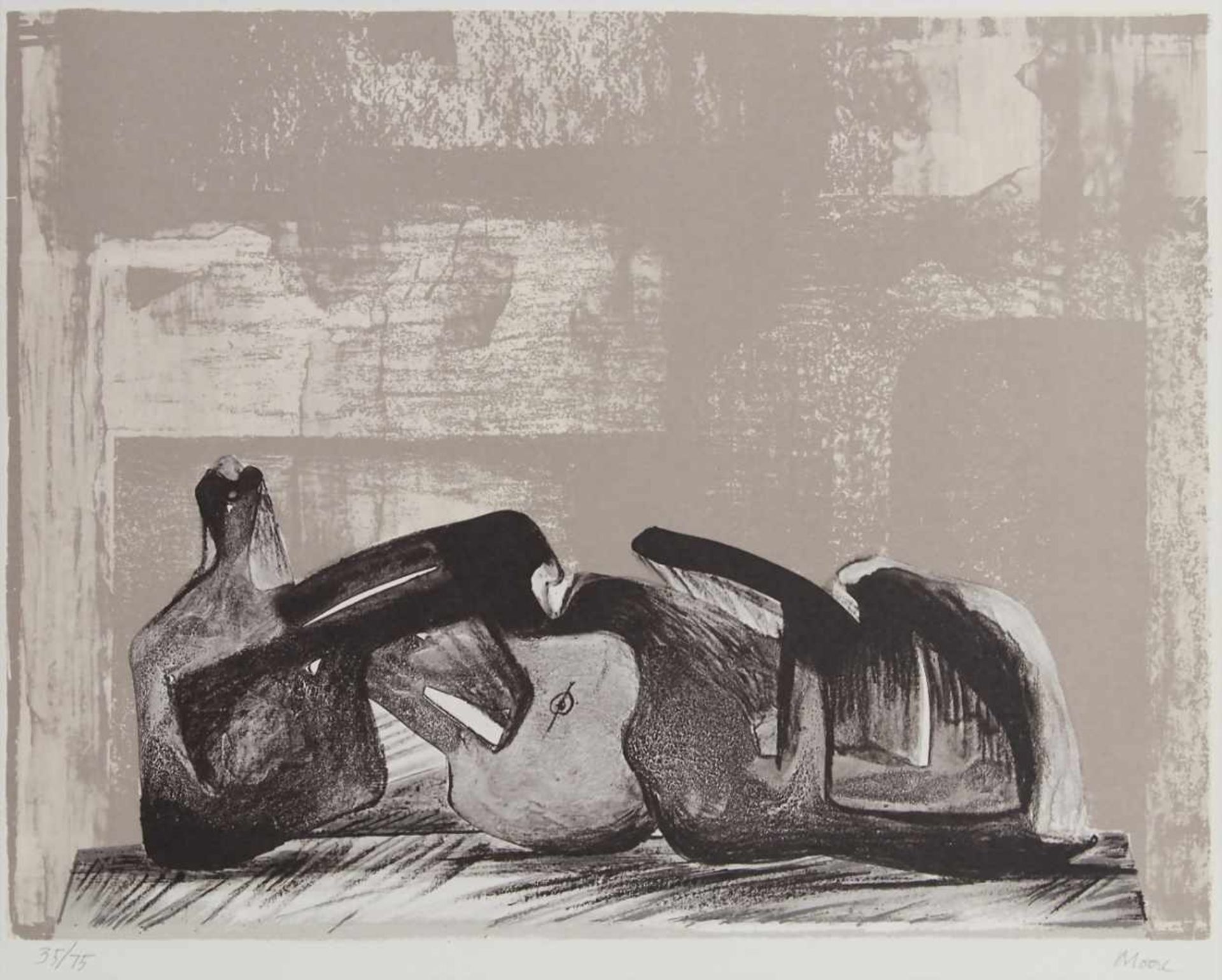 Henry Moore (1898-1986), 'Liegende' / 'Reclining figure'Technik: Lithografie auf Papier,