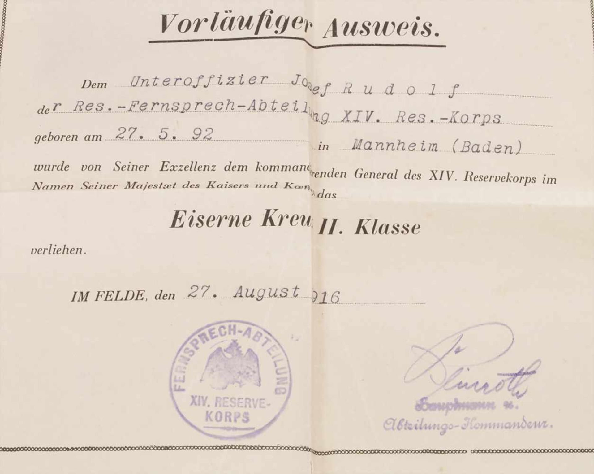 Reservistenkrug und Ordenspange mit Urkunden / A reservist beer mug and military orders, - Bild 23 aus 23