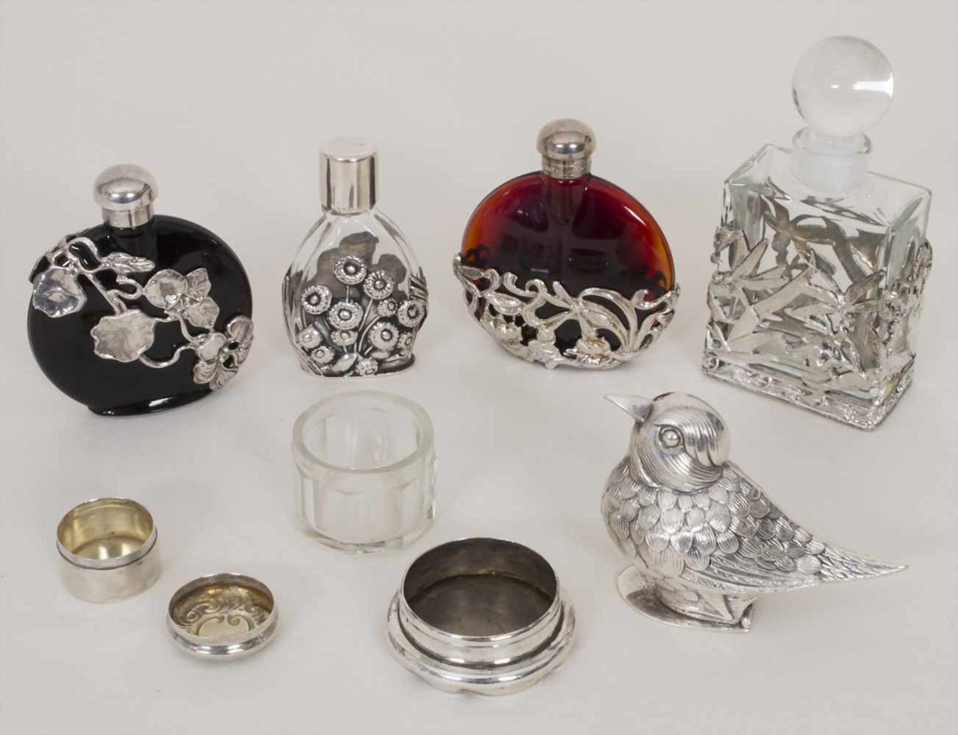 Konvolut Flakons & DosenMaterial: Sterling Silber, Metall, versilbert, Glas,Zustand: gut- - -20.00 % - Image 2 of 6