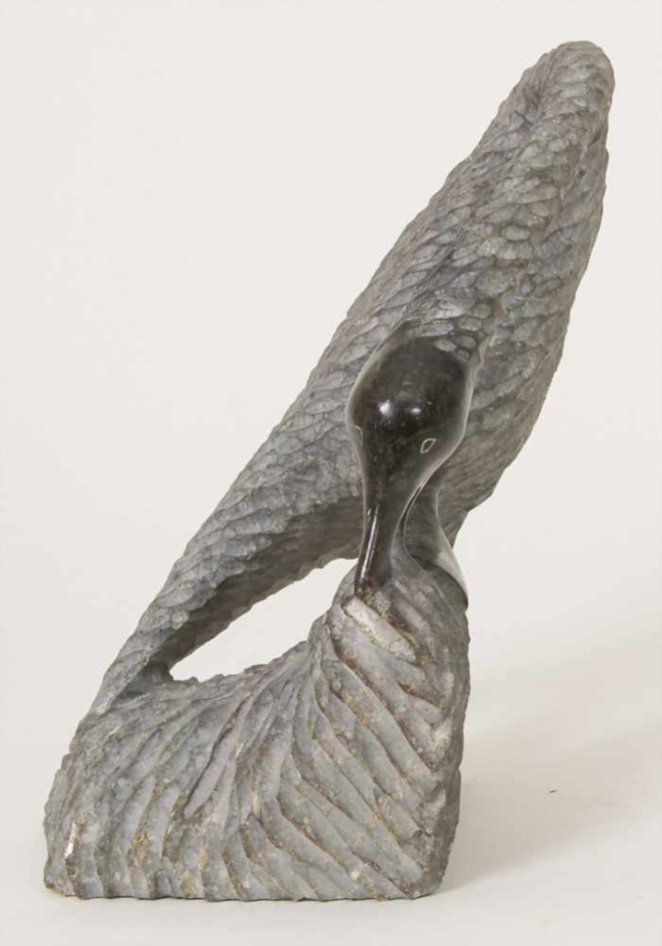 Tierfigur 'Wasservogel' / An animal figure 'Water bird', wohl Afrika, 20. Jh.Material: Speckstein, - Image 7 of 9