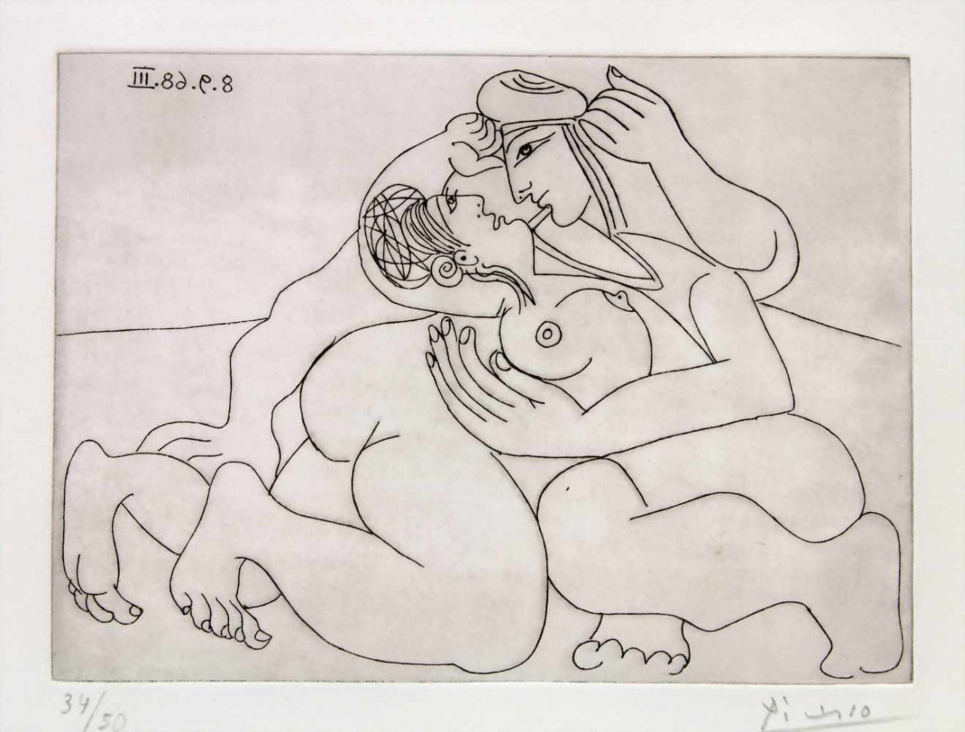 Pablo Picasso (1881-1973) (Zuschreibung / Attributed), 'Liebespaar' / 'Lovers'Technik: Radierung auf