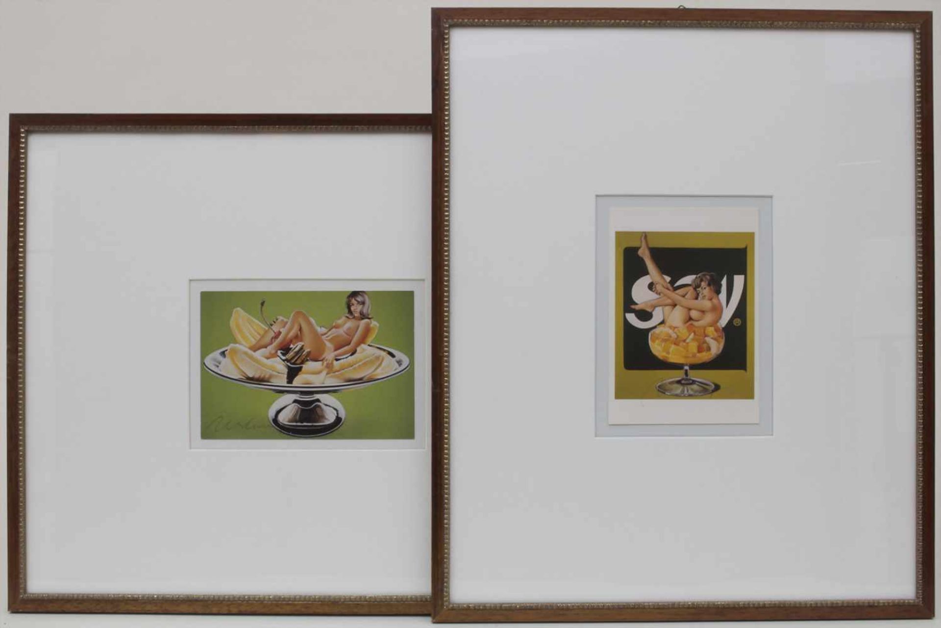 Mel Ramos (1935-2018), 2 Postkarten 'Pin-up Mädchen' / '2 pinup girls'Technik: Offsetdruck, gerahmt, - Image 2 of 7