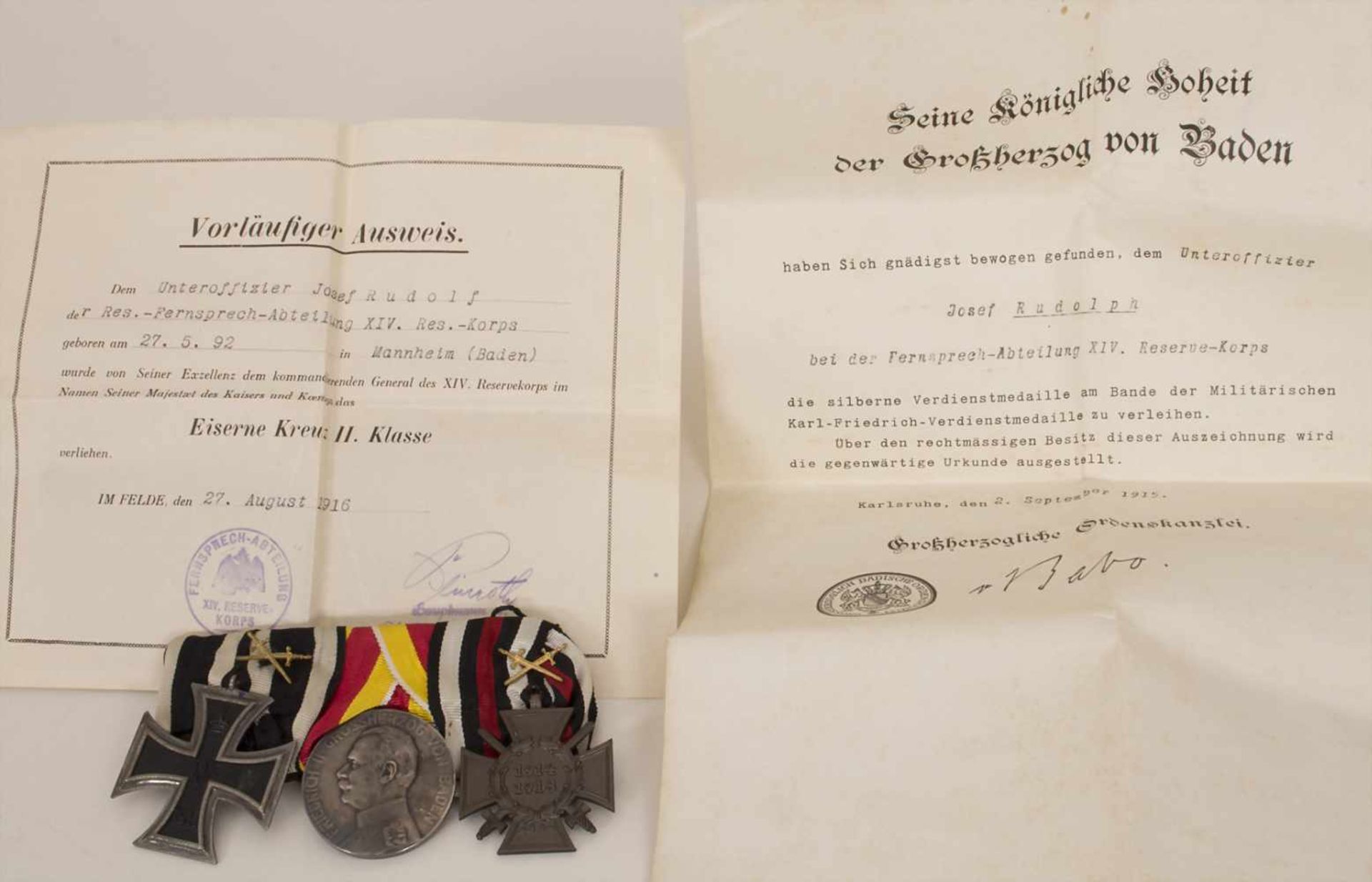 Reservistenkrug und Ordenspange mit Urkunden / A reservist beer mug and military orders, - Image 20 of 23