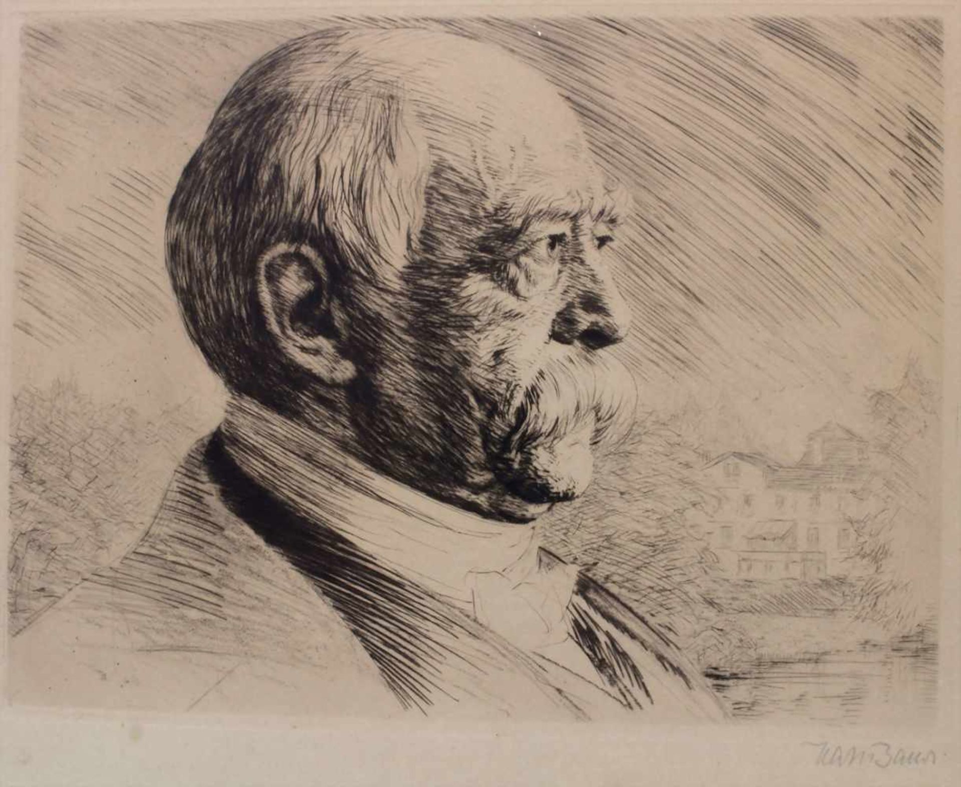Hans Baur (1829-1897), Porträts 'Bismarck' und 'Friedrich II' / 2 portraits 'Bismarck' and ' - Image 3 of 11