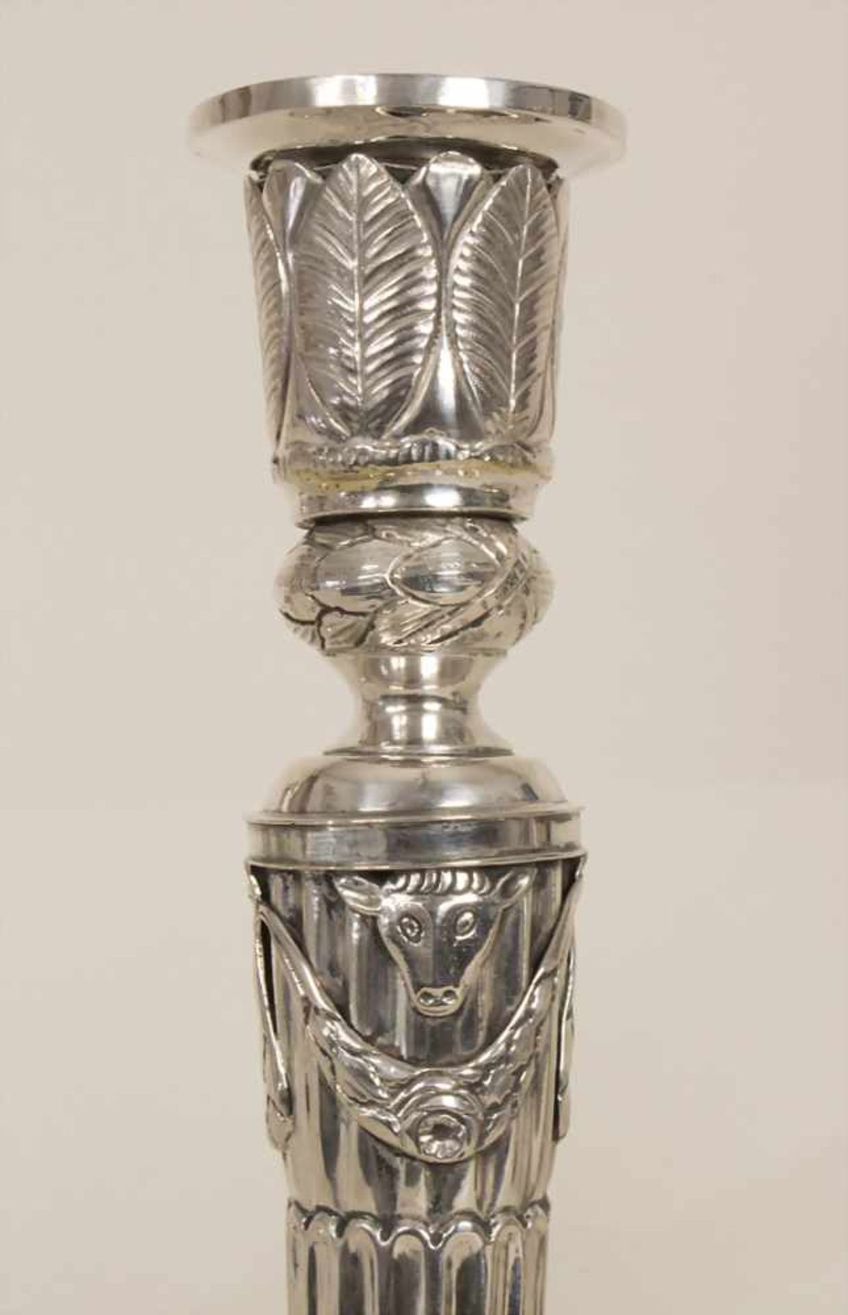 Paar Louis XVI Kerzenleuchter / A pair of Louis-seize silver candlesticks, Niederrhein, um - Image 6 of 6