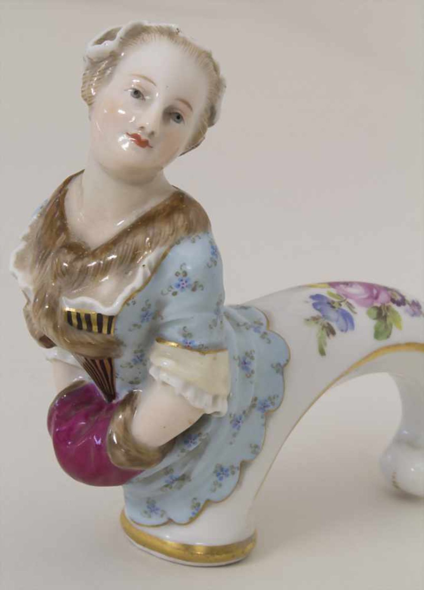 Seltener figürlicher Stockgriff 'Dame mit Muff' / A rare figural cane handle 'A lady with a muff', - Bild 7 aus 8