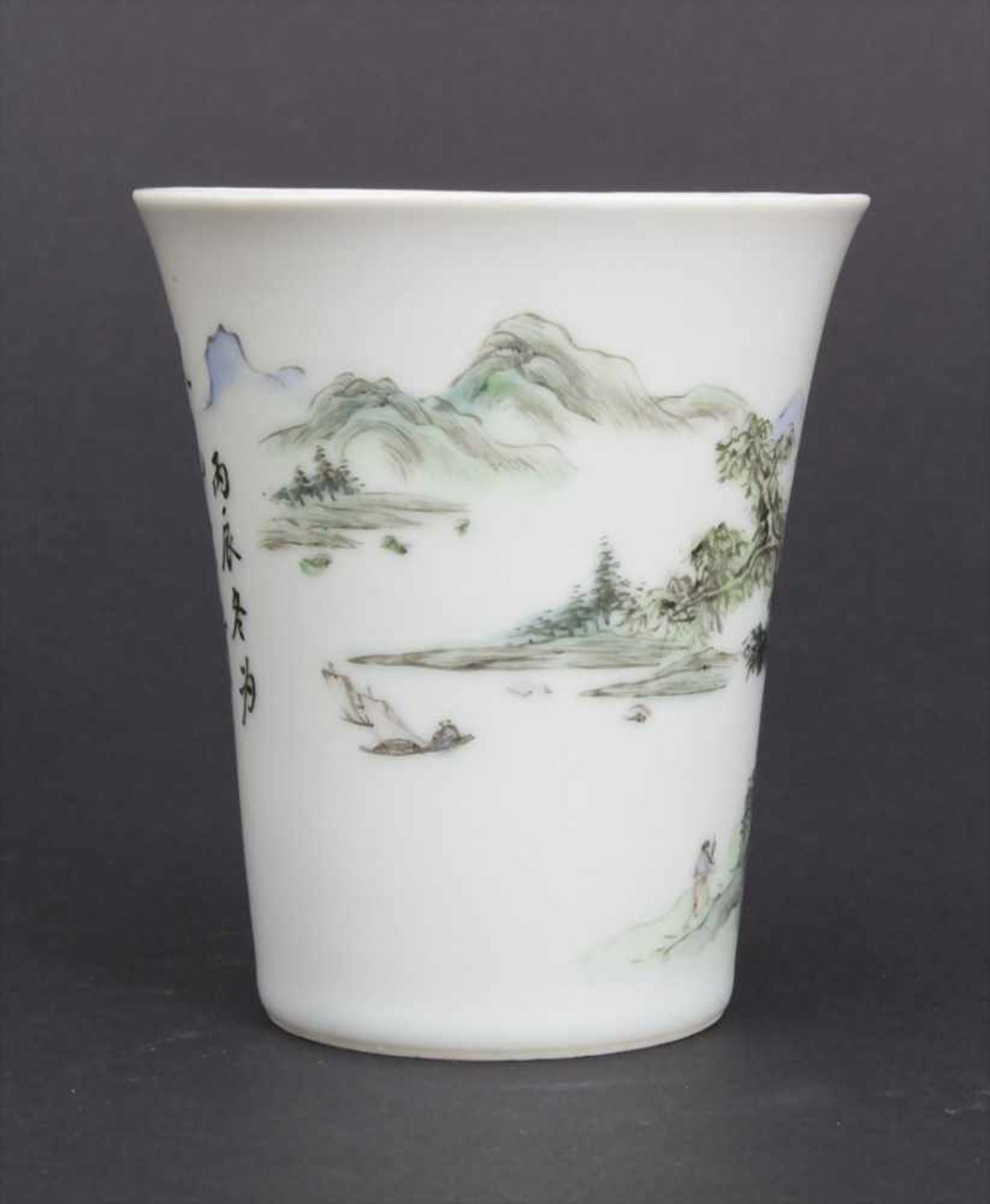 Pinselbecher / A Brush Cup, Japan, um 1900Material: Porzellan umlaufend bemalt, glasiertMarke: - Image 5 of 11