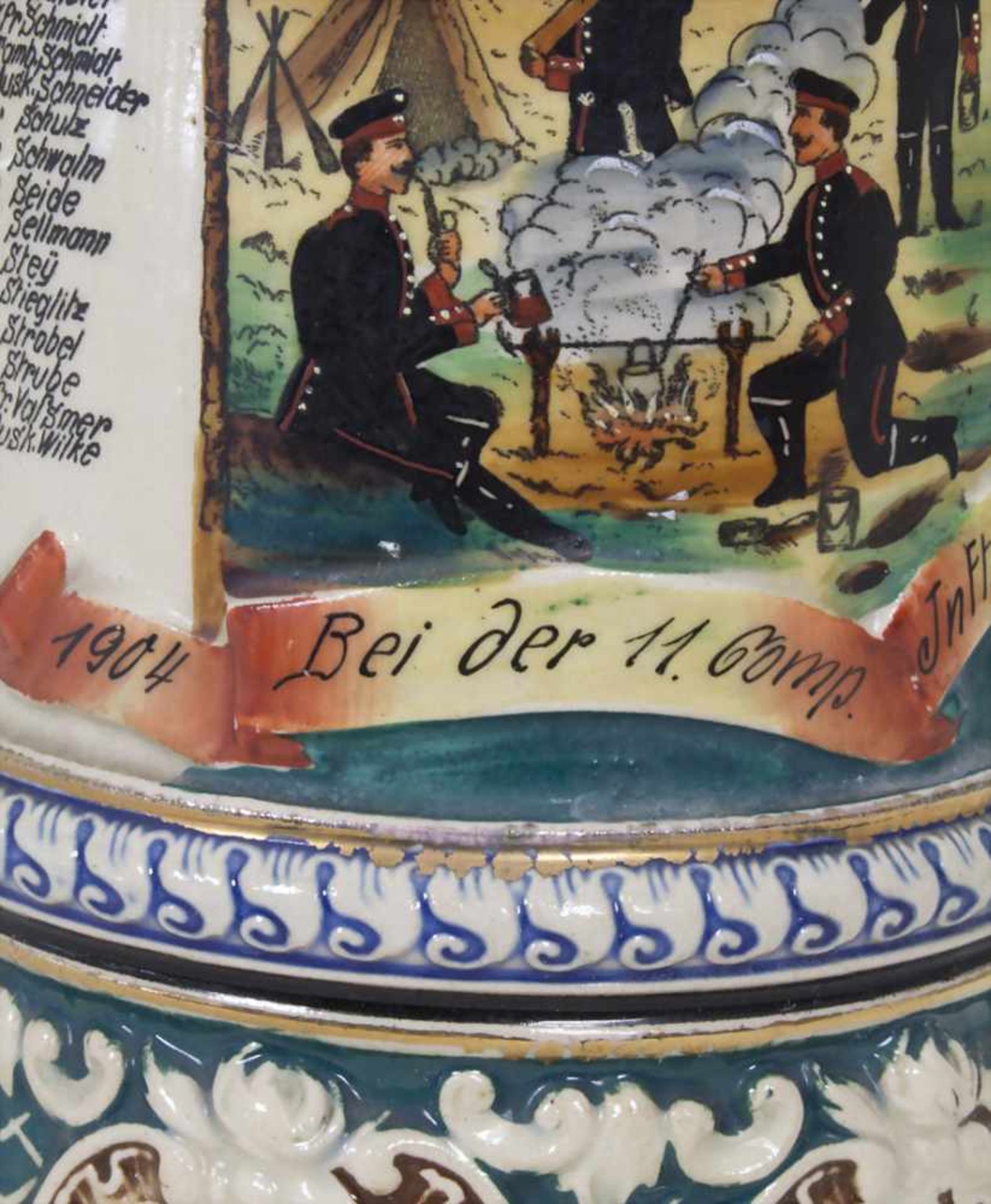 Reservistenkrug / A reservist beer mug, Arolsen, Hessen, 1906Einheit: '11. Comp. Inft. Rgt. von - Image 17 of 21